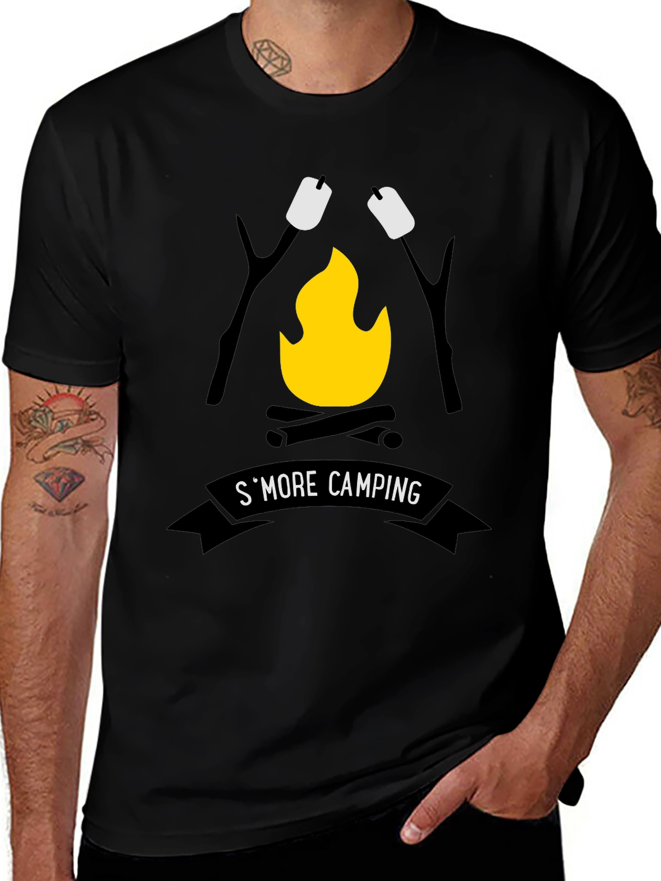 Smore Camping Graphic Tee - Black