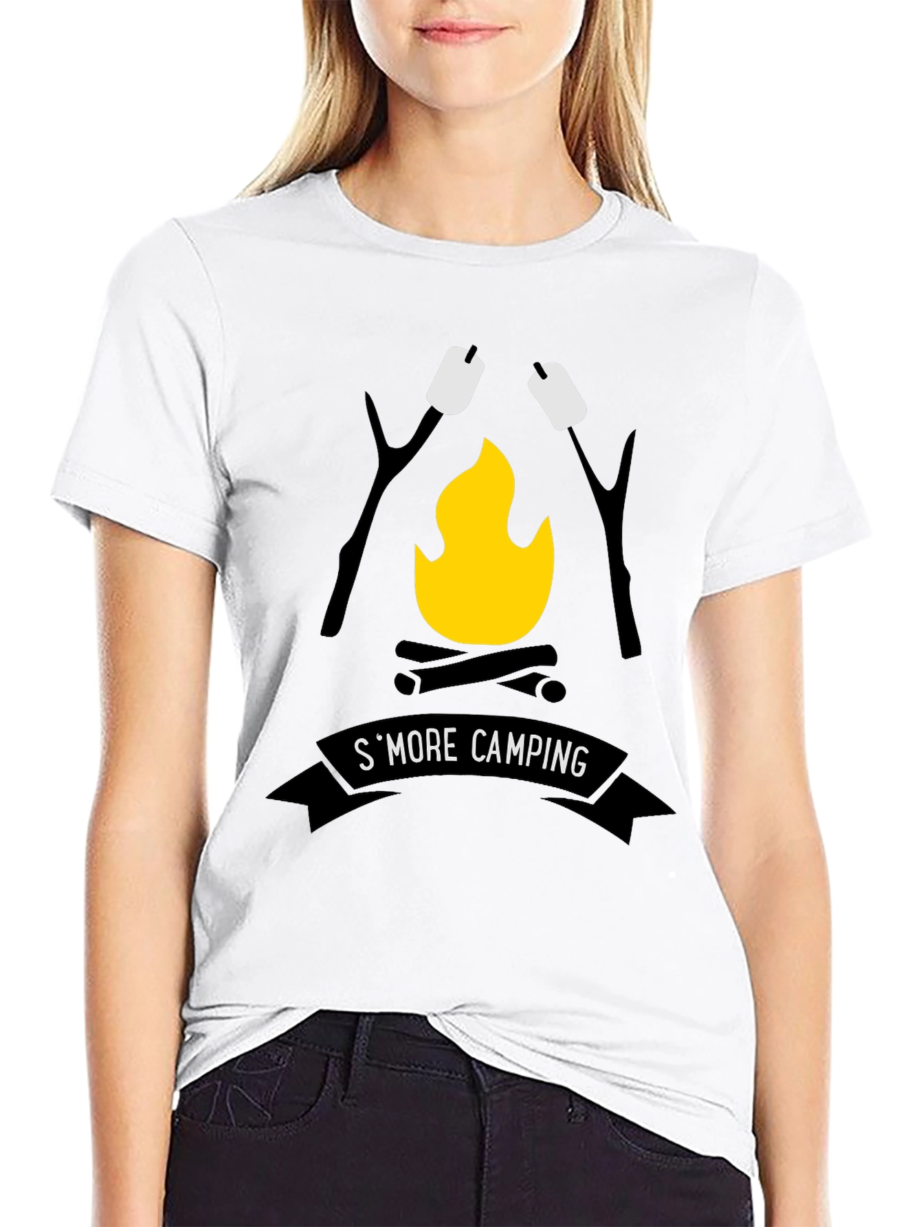 Smore Camping Graphic Tee - Black