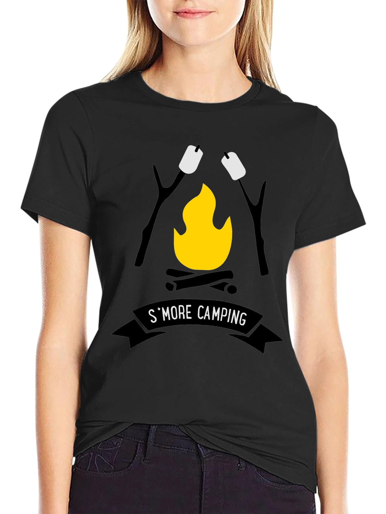 Smore Camping Graphic Tee - Black