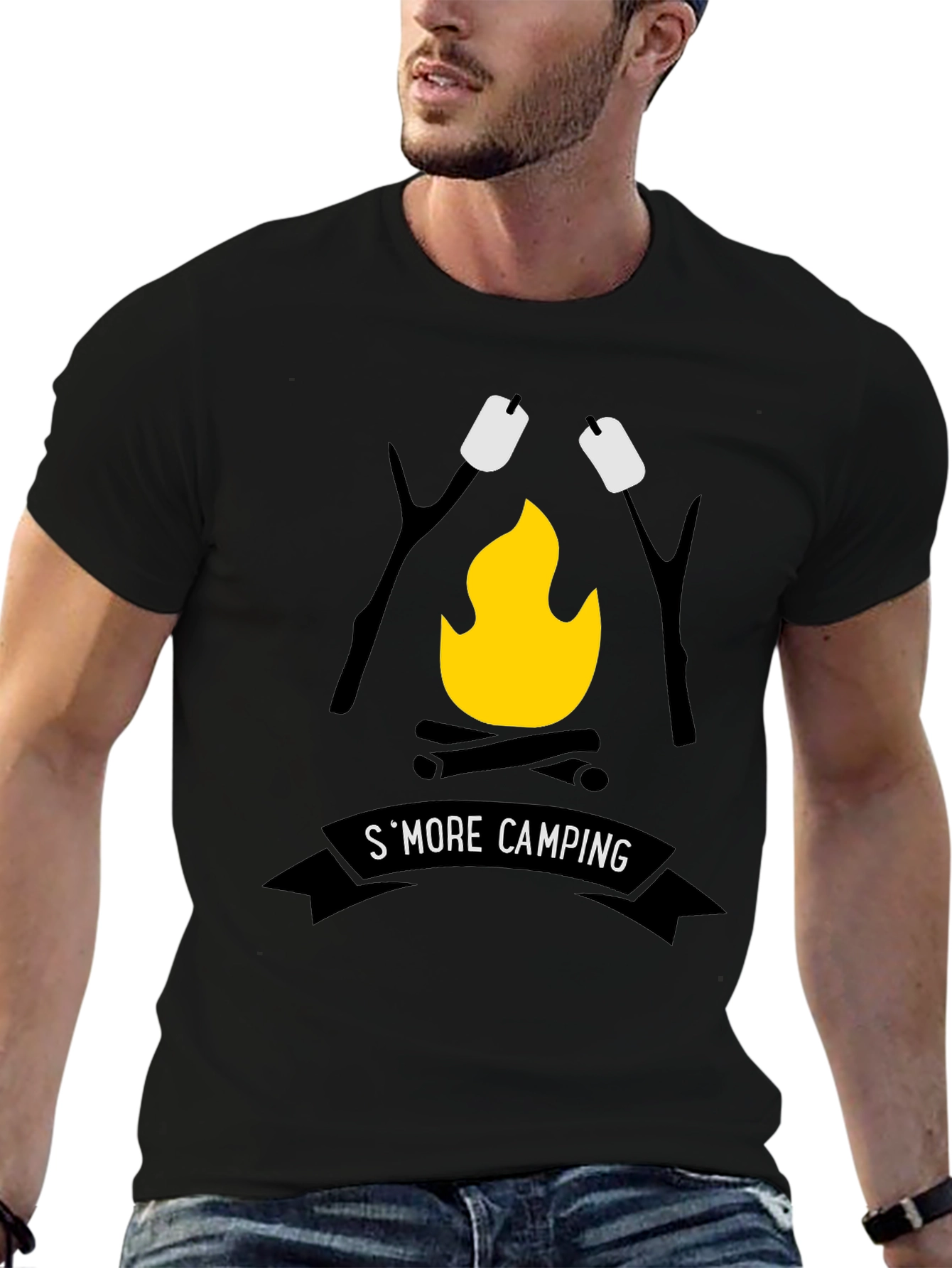 Smore Camping Graphic Tee - Black