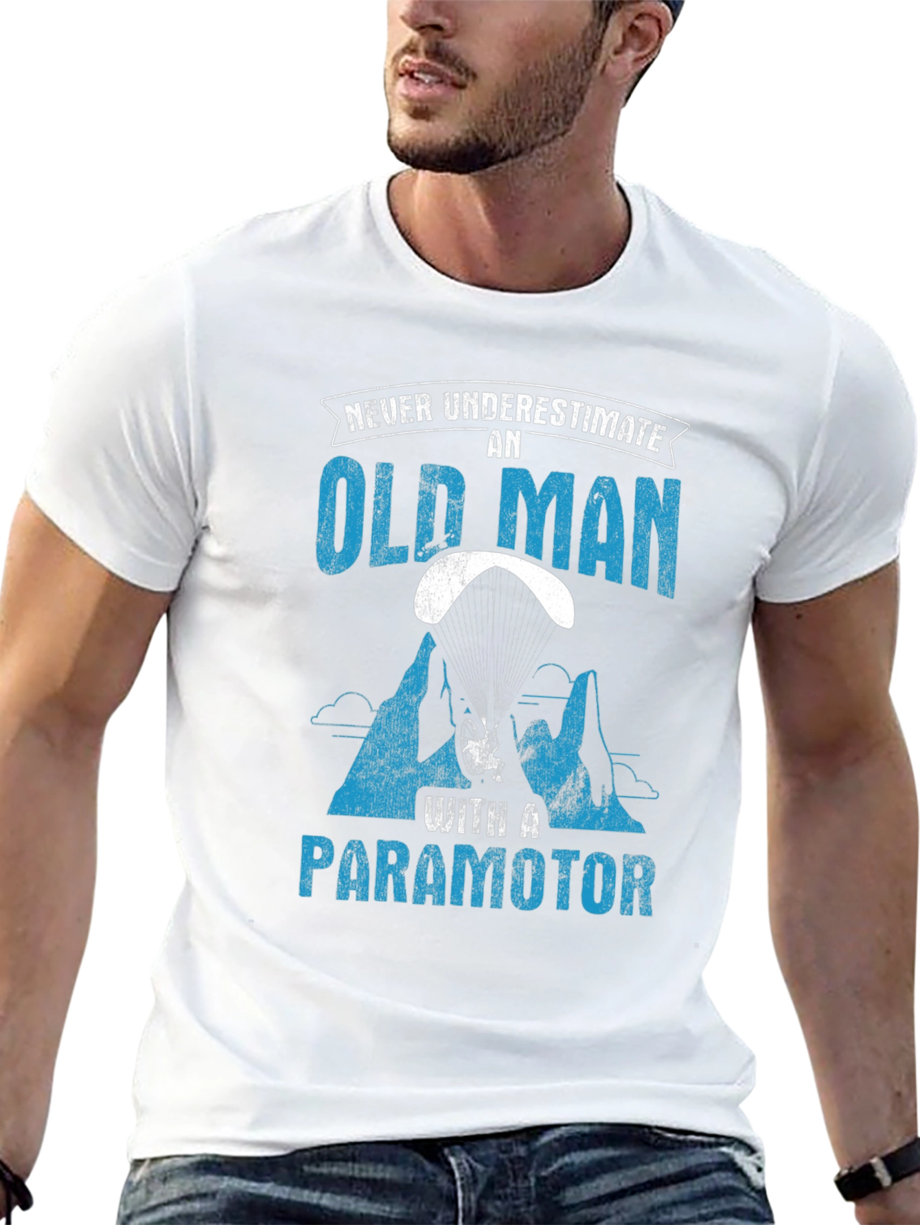 Old Man Paramotor T-Shirt - Adventure Awaits!
