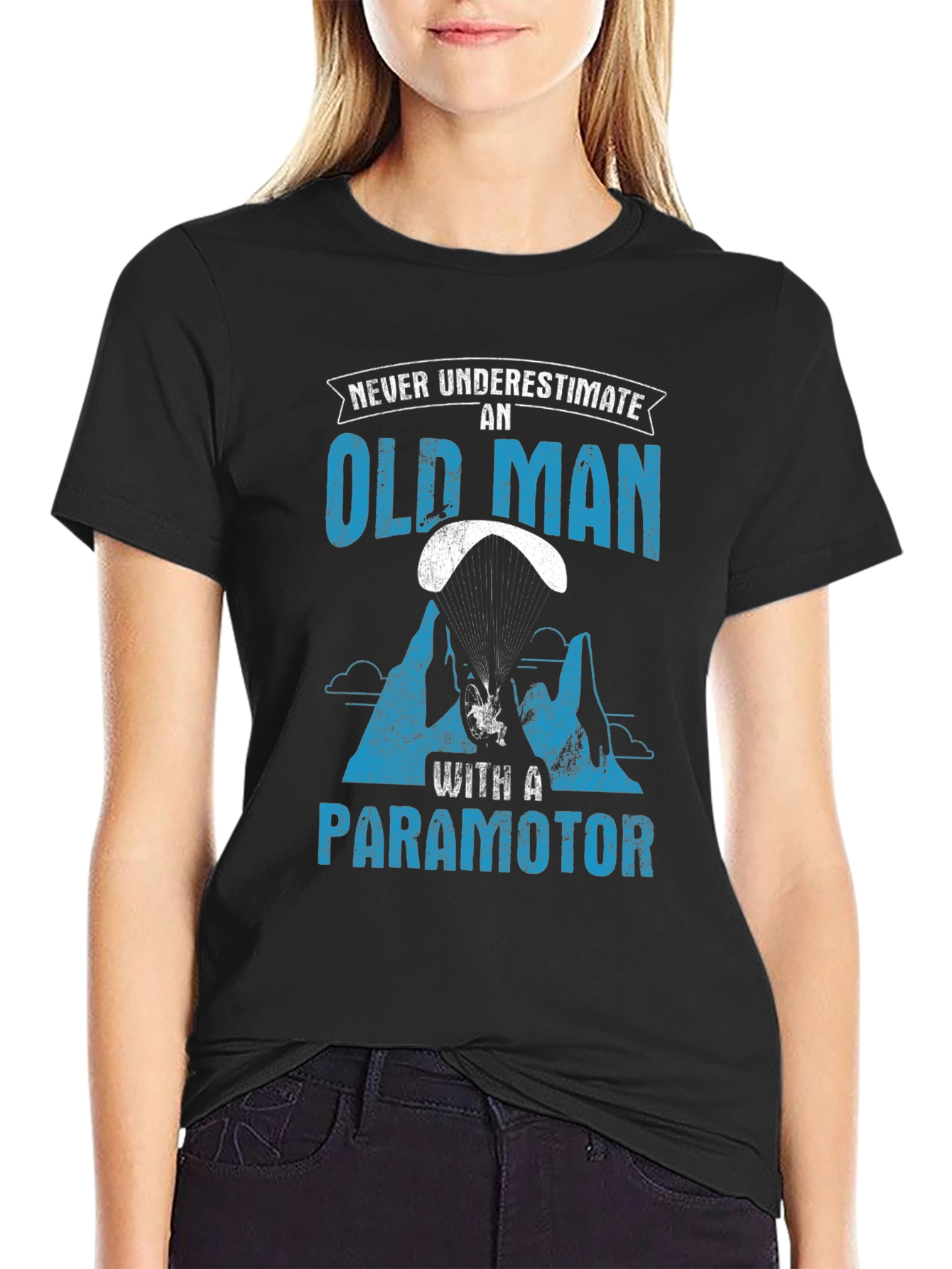 Old Man Paramotor T-Shirt - Adventure Awaits!