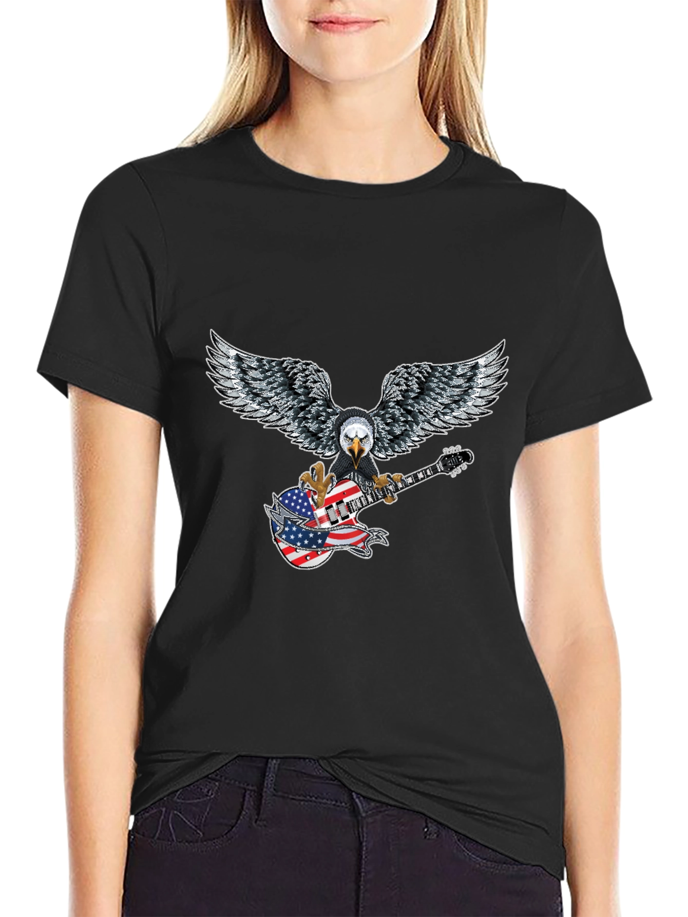 Eagle Guitar American Flag T-Shirt