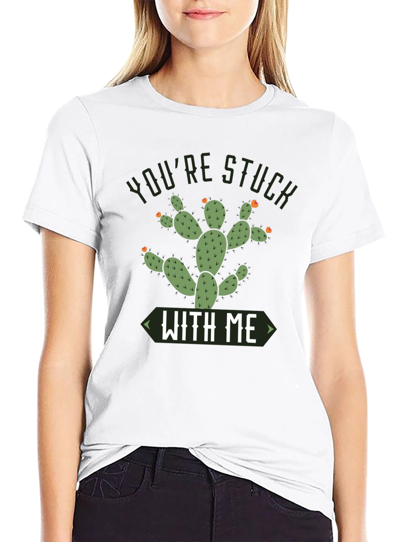 Youre Stuck With Me Cactus Graphic Tee