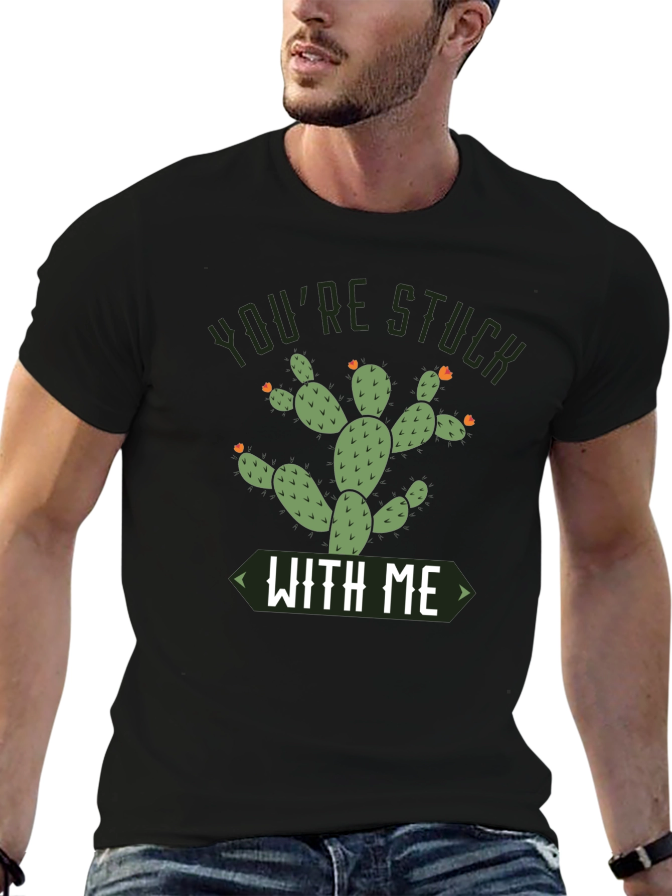 Youre Stuck With Me Cactus Graphic Tee