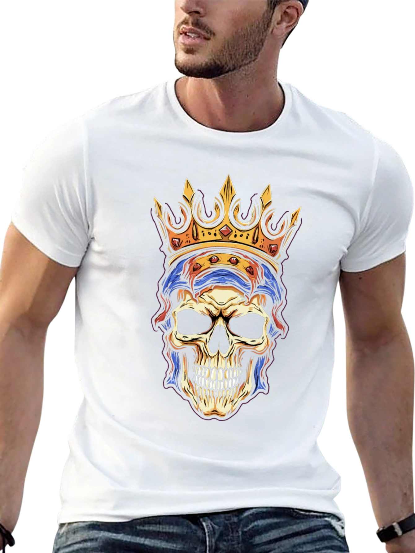 Skull King Graphic Tee - Black Cotton T-Shirt