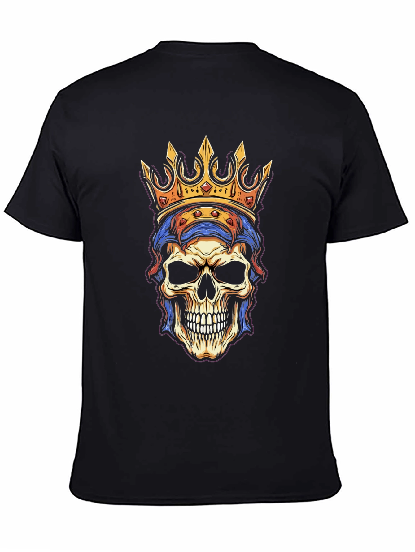 Skull King Graphic Tee - Black Cotton T-Shirt