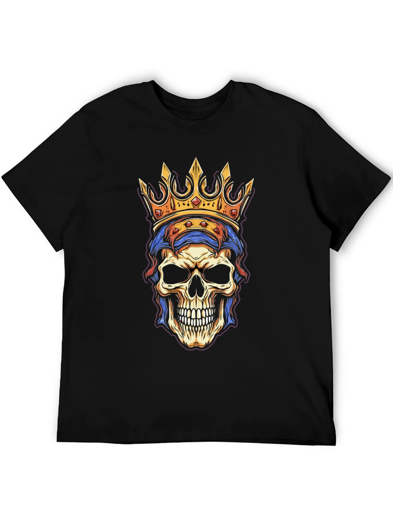 Skull King Graphic Tee - Black Cotton T-Shirt