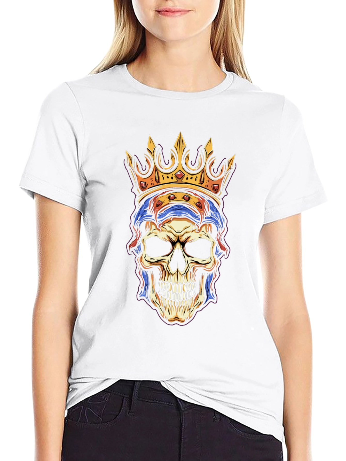 Skull King Graphic Tee - Black Cotton T-Shirt
