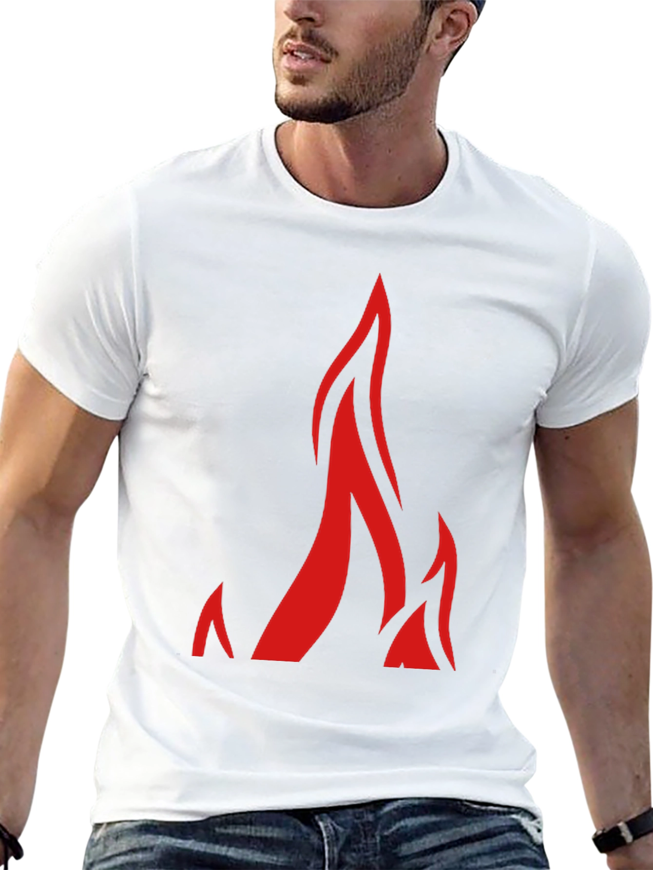 Flame Graphic Black T-Shirt for Men