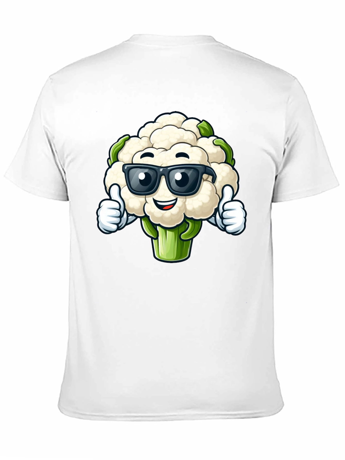 Cool Cauliflower Graphic Tee - Black Cotton