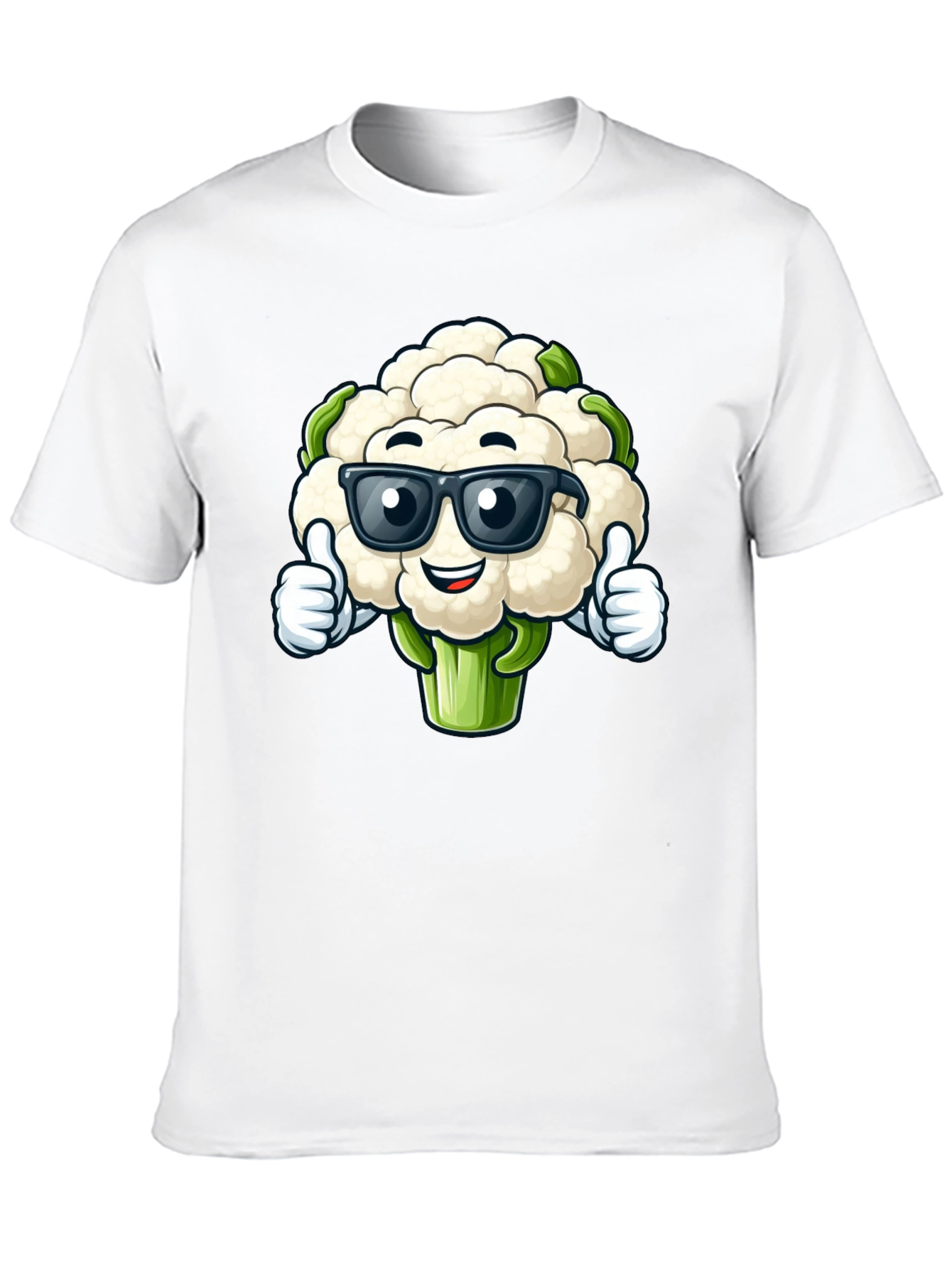 Cool Cauliflower Graphic Tee - Black Cotton
