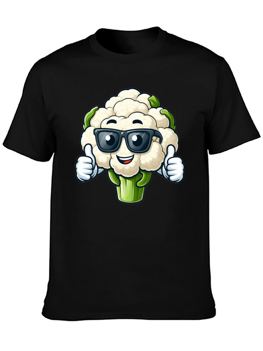 Cool Cauliflower Graphic Tee - Black Cotton
