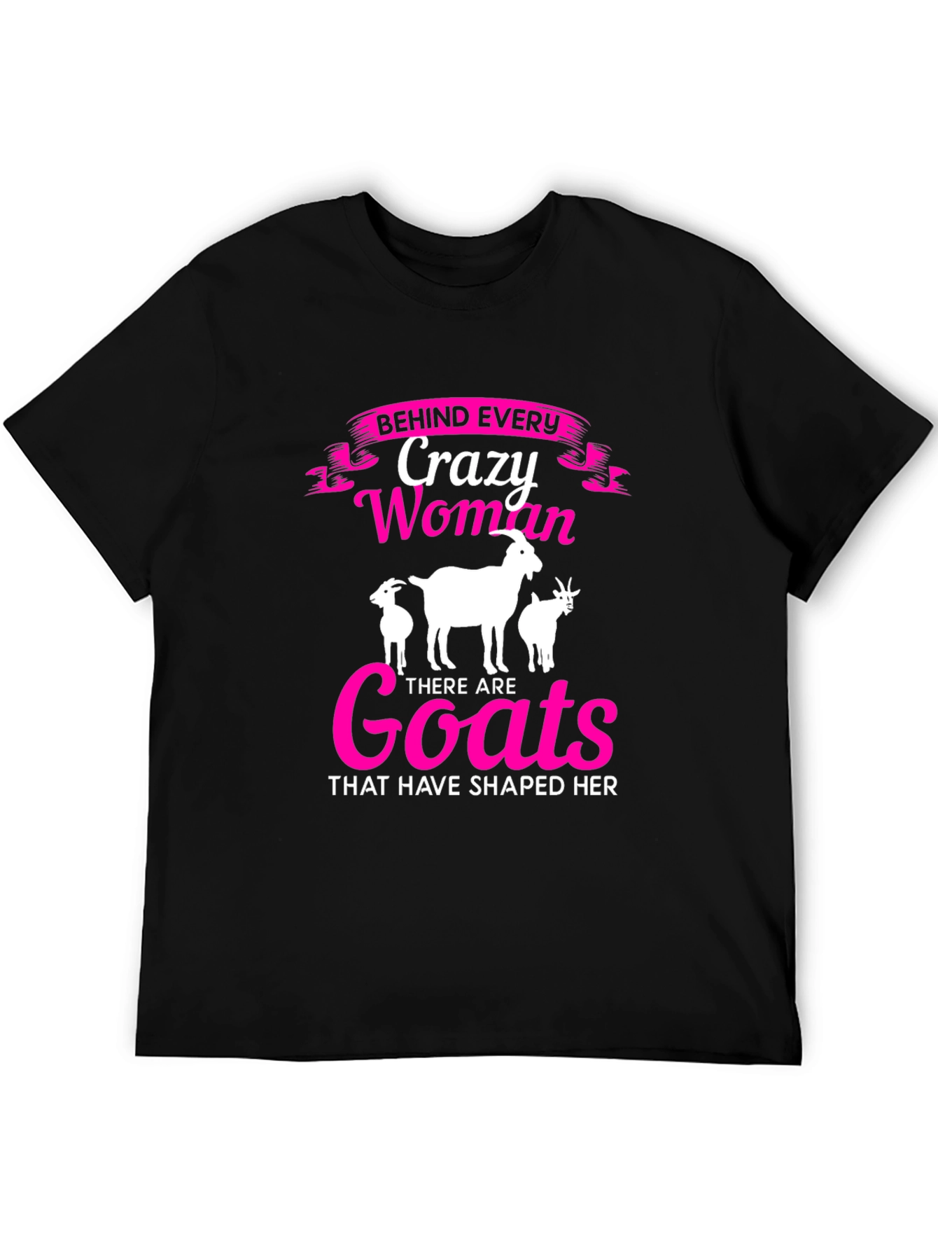 Crazy Woman Goats T-Shirt - Black
