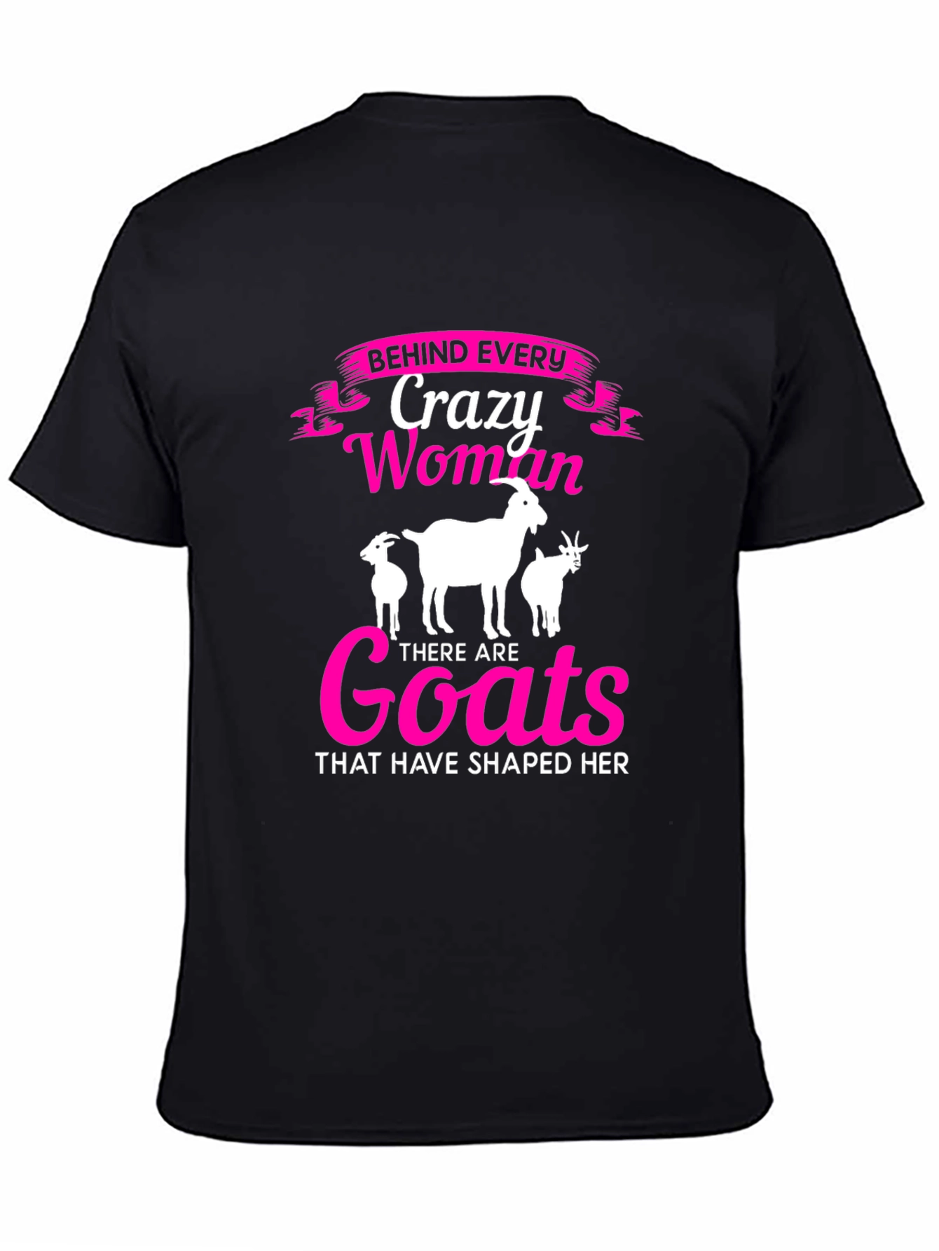 Crazy Woman Goats T-Shirt - Black