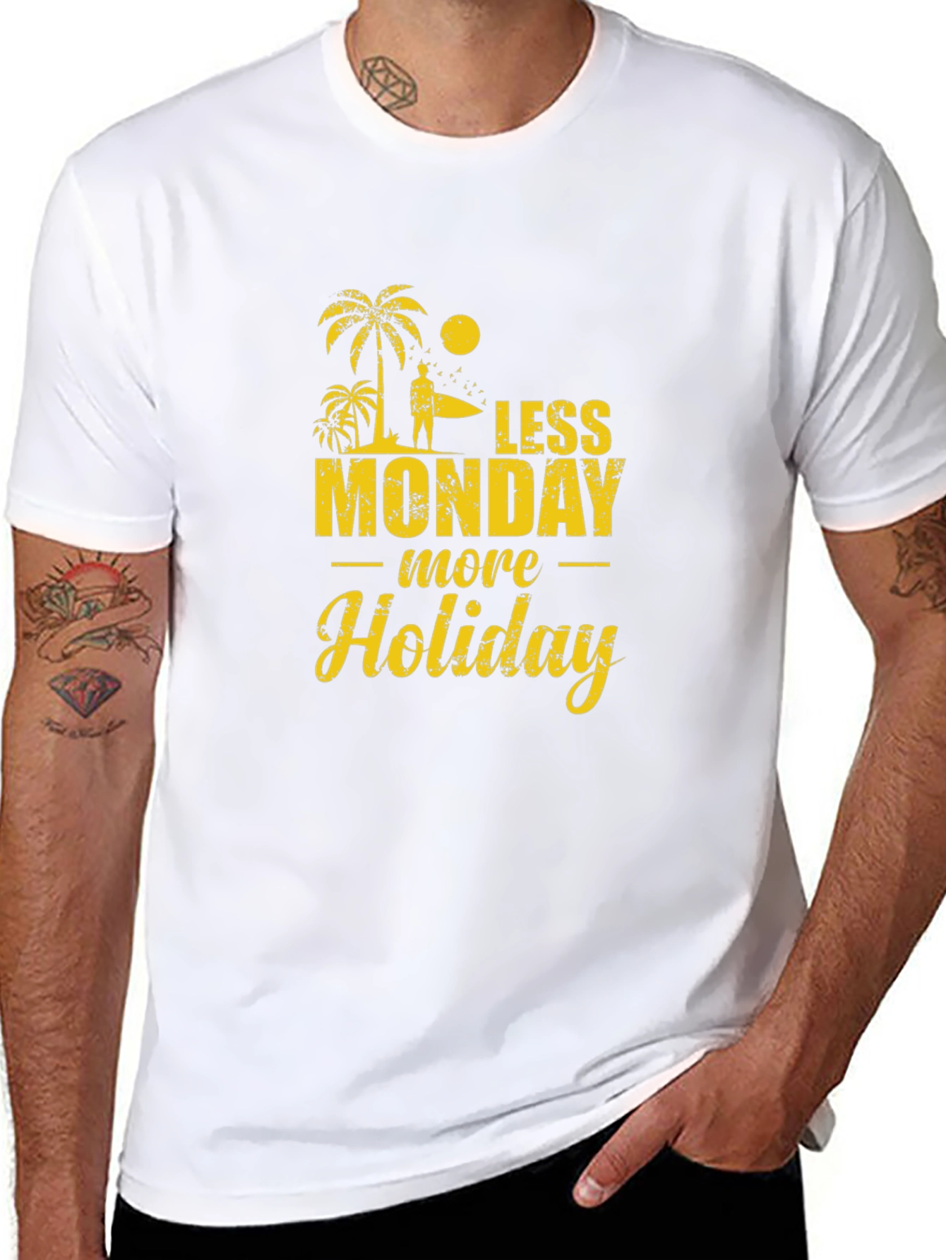 Less Monday More Holiday Black T-Shirt