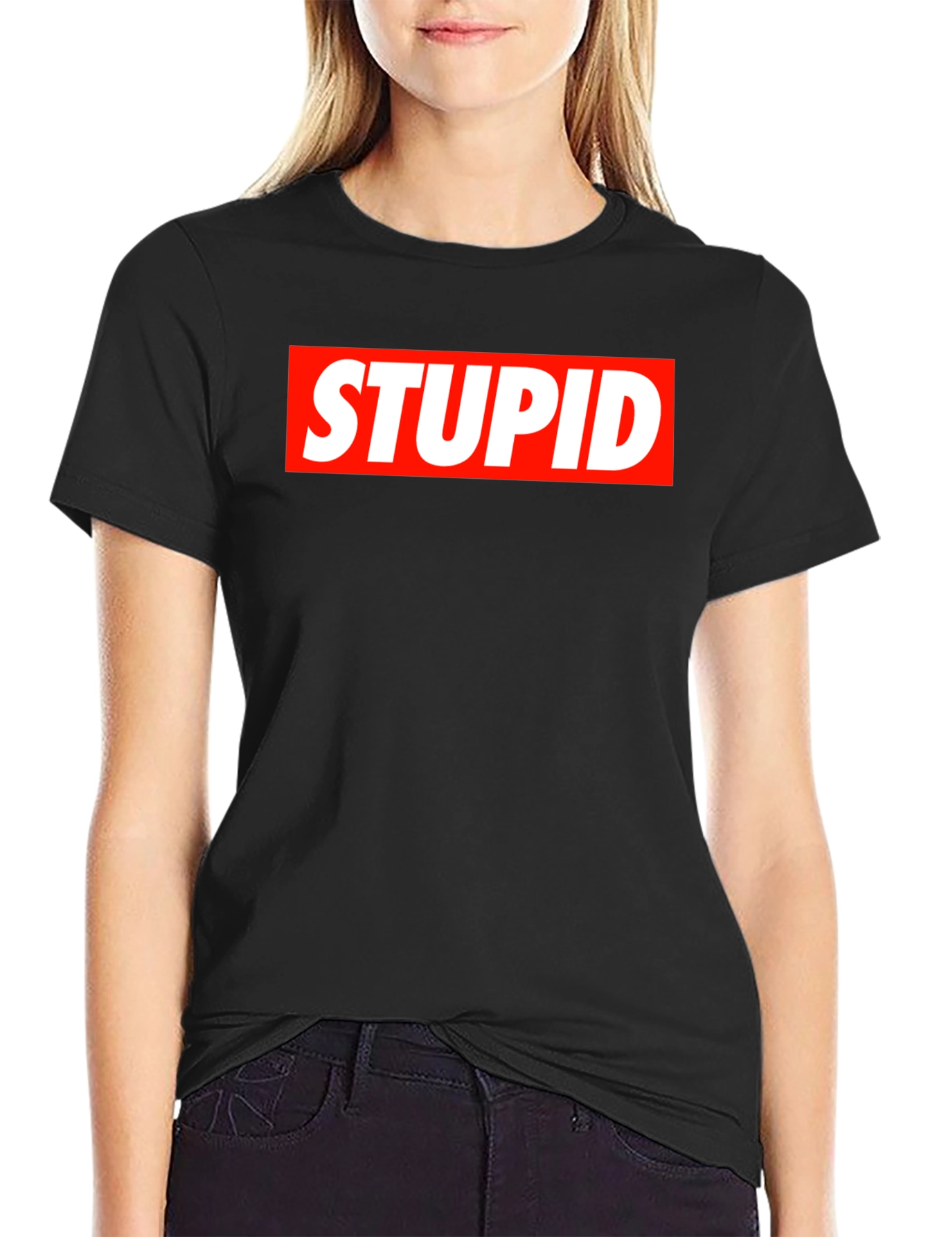 STUPID Graphic Tee - Bold Statement Black T-Shirt