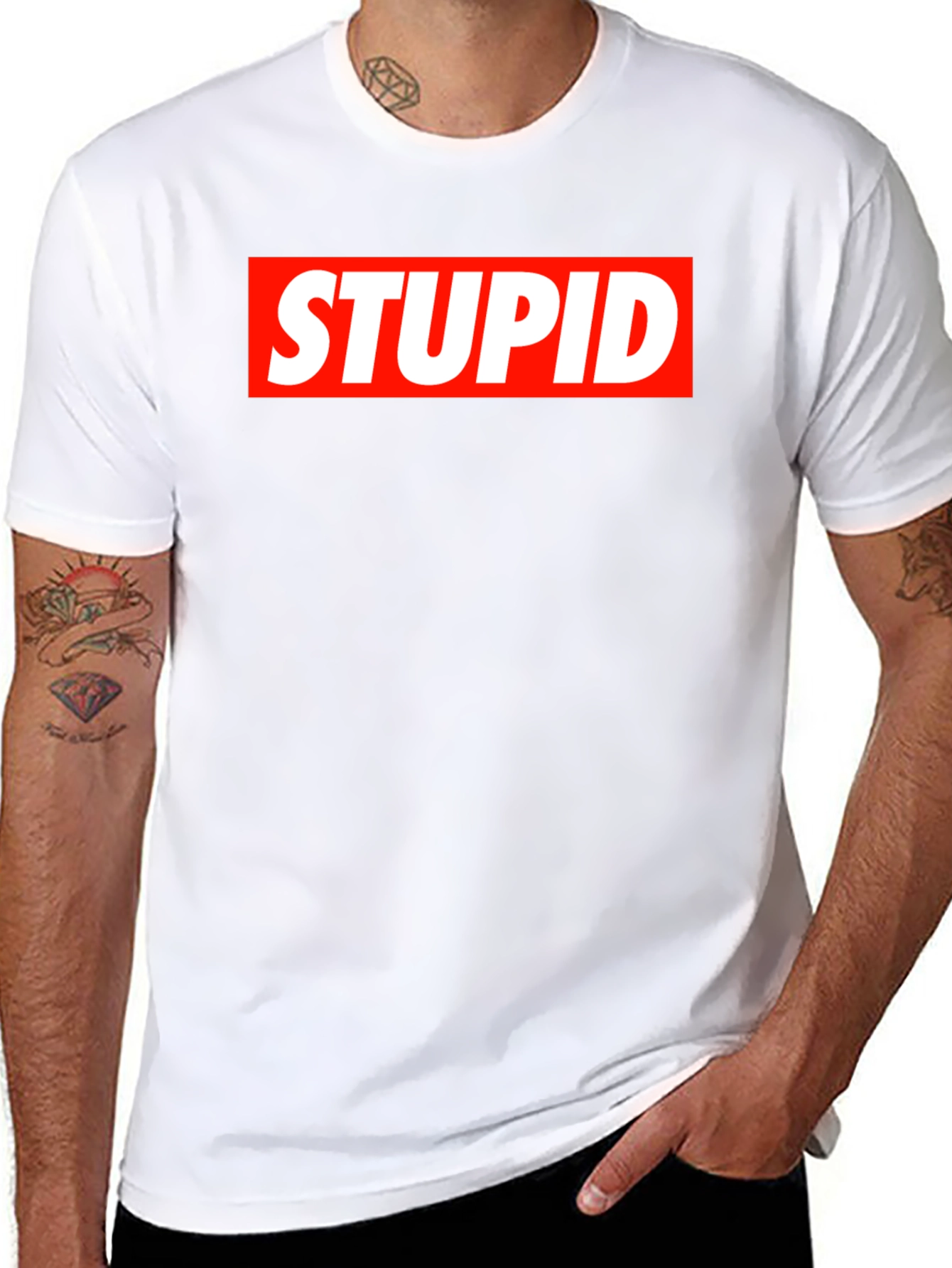 STUPID Graphic Tee - Bold Statement Black T-Shirt