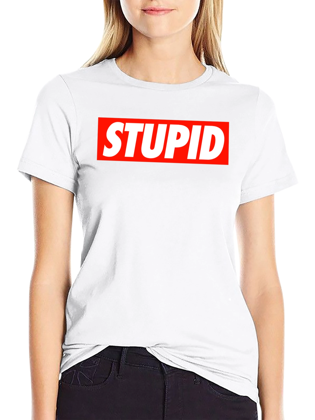 STUPID Graphic Tee - Bold Statement Black T-Shirt