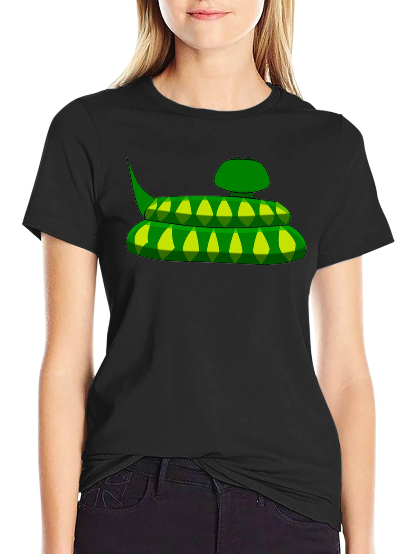 Snake Graphic Tee - Cartoon Reptile Design