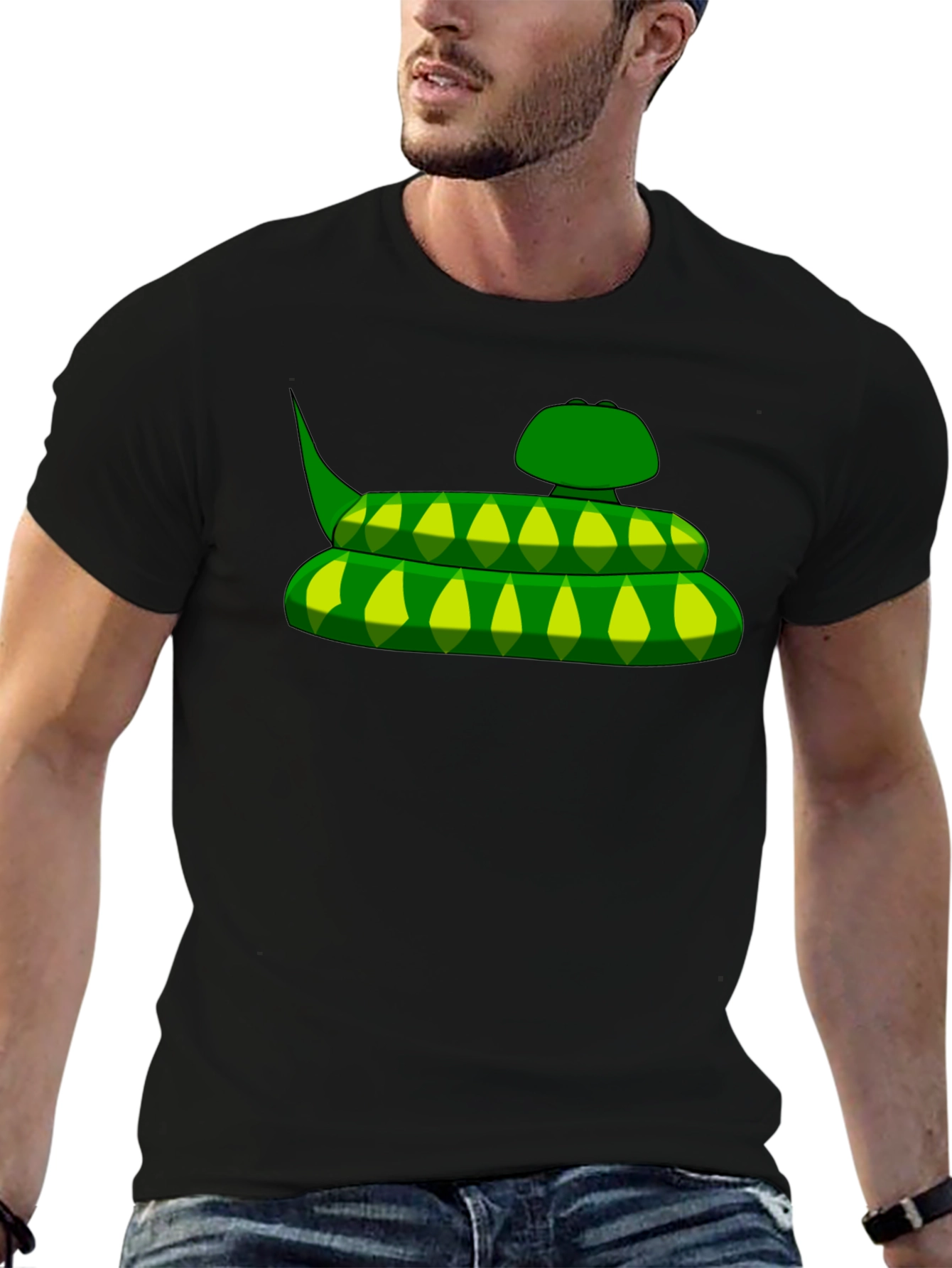 Snake Graphic Tee - Cartoon Reptile Design