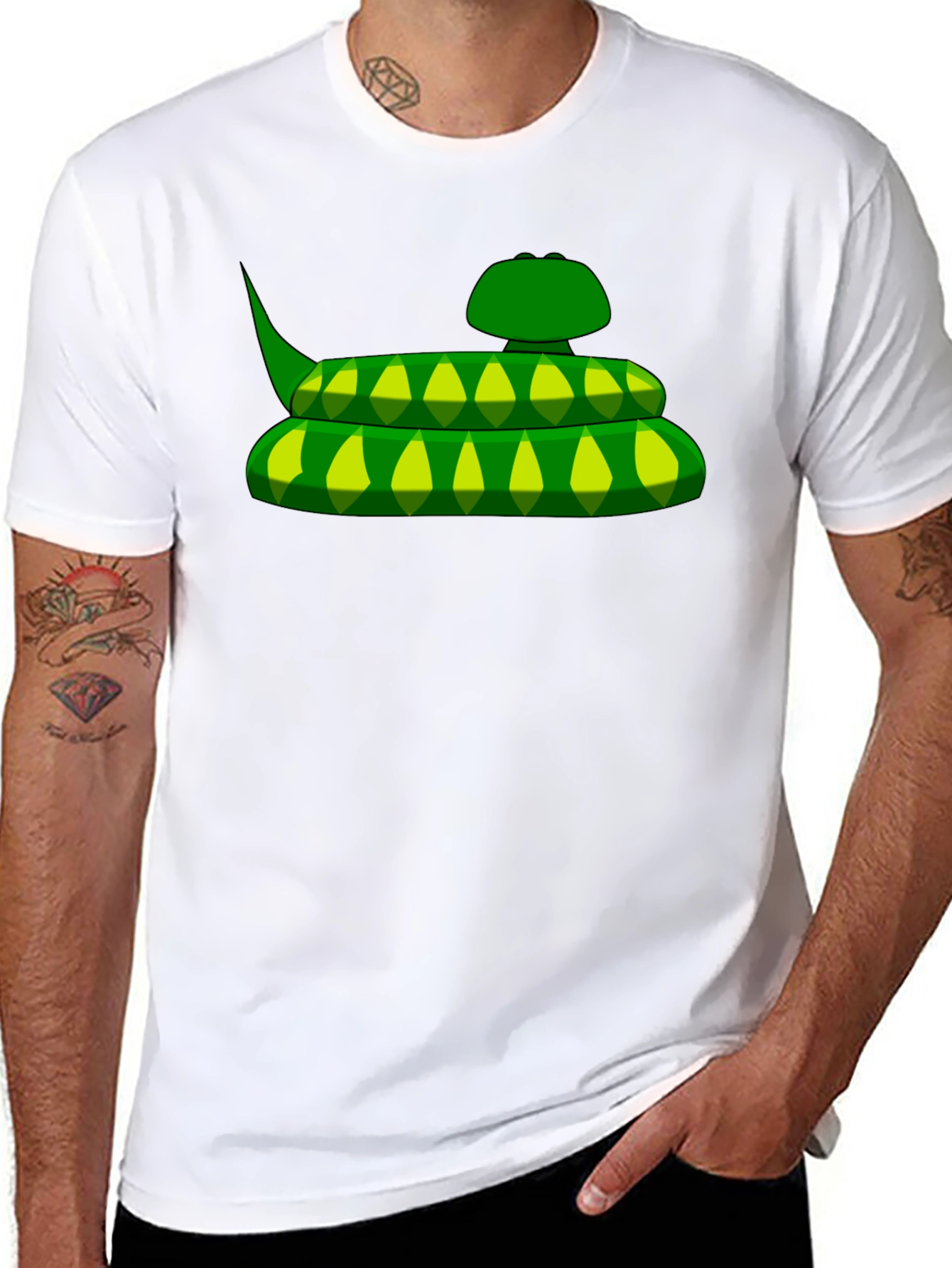Snake Graphic Tee - Cartoon Reptile Design