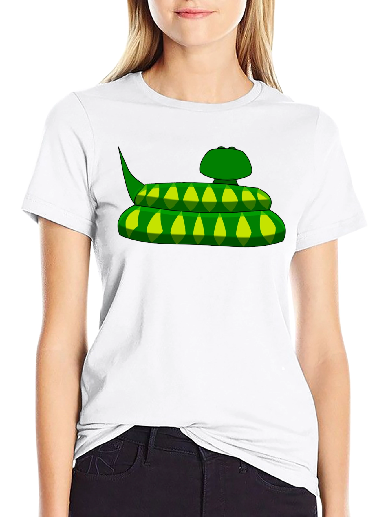 Snake Graphic Tee - Cartoon Reptile Design