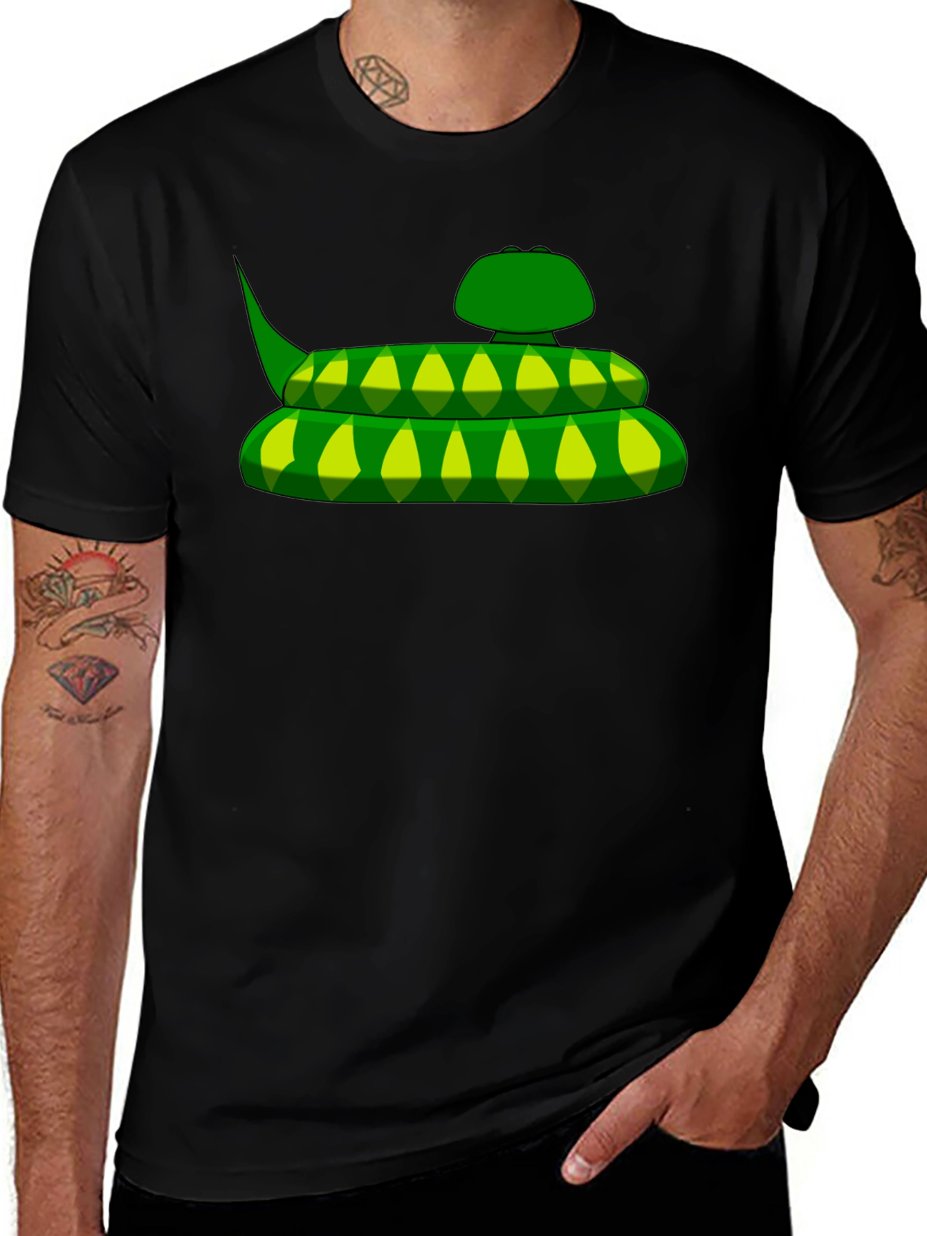 Snake Graphic Tee - Cartoon Reptile Design
