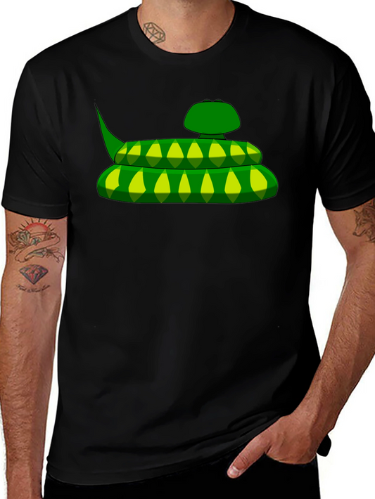 Snake Graphic Tee - Cartoon Reptile Design
