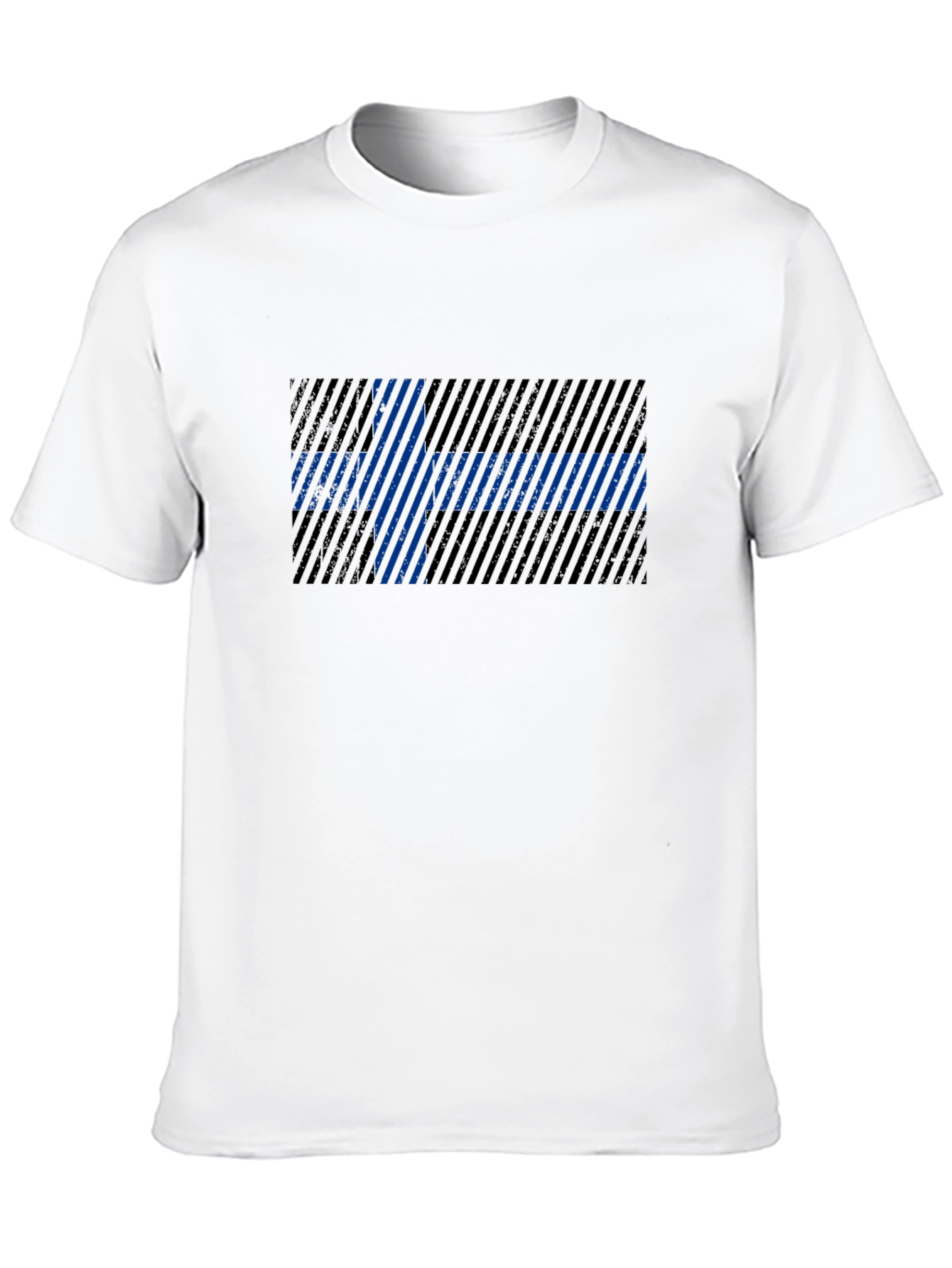 Striped Finland Flag Graphic T-Shirt