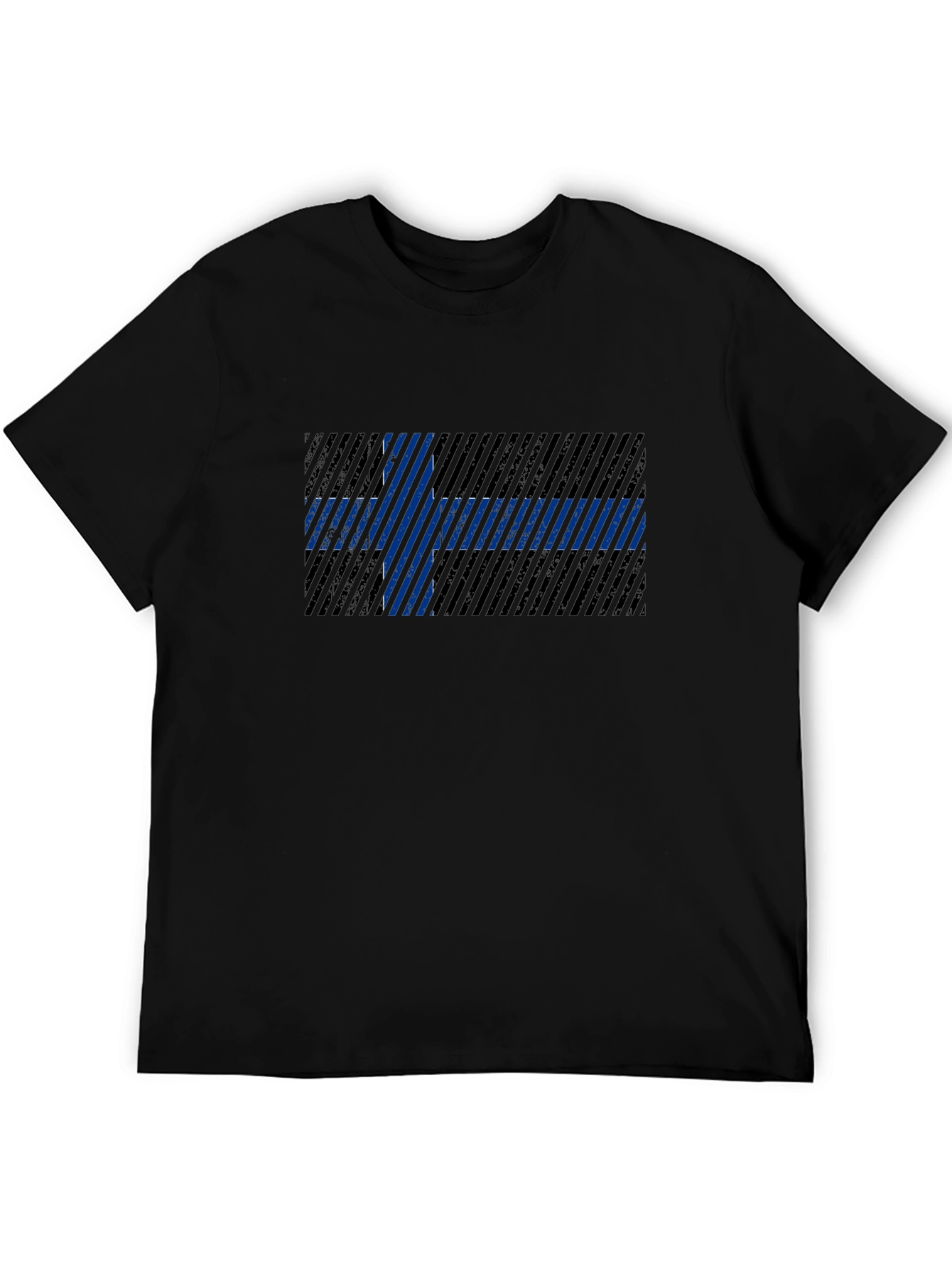Striped Finland Flag Graphic T-Shirt