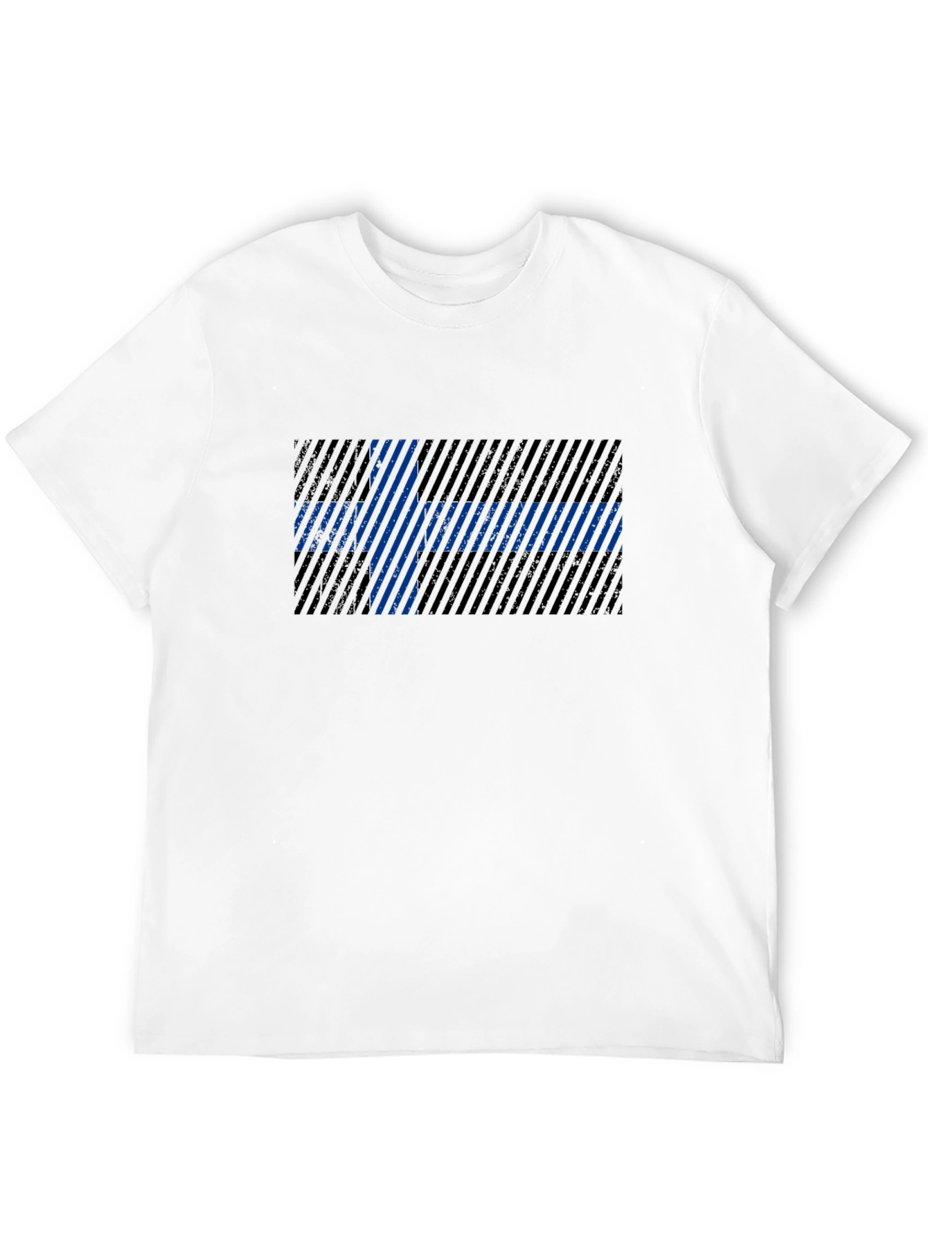 Striped Finland Flag Graphic T-Shirt
