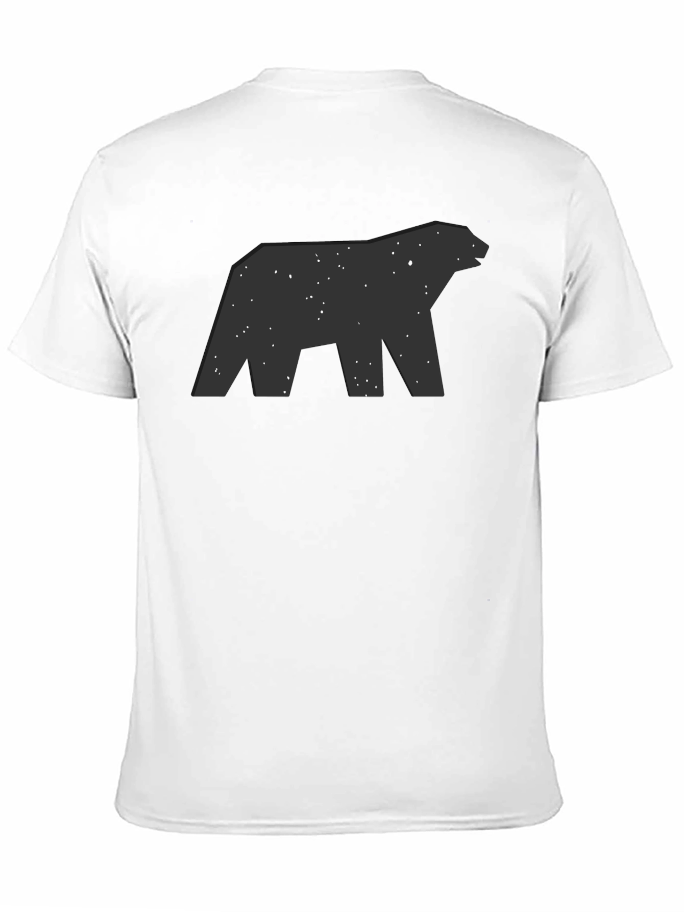 Geometric Bear Graphic Black T-Shirt