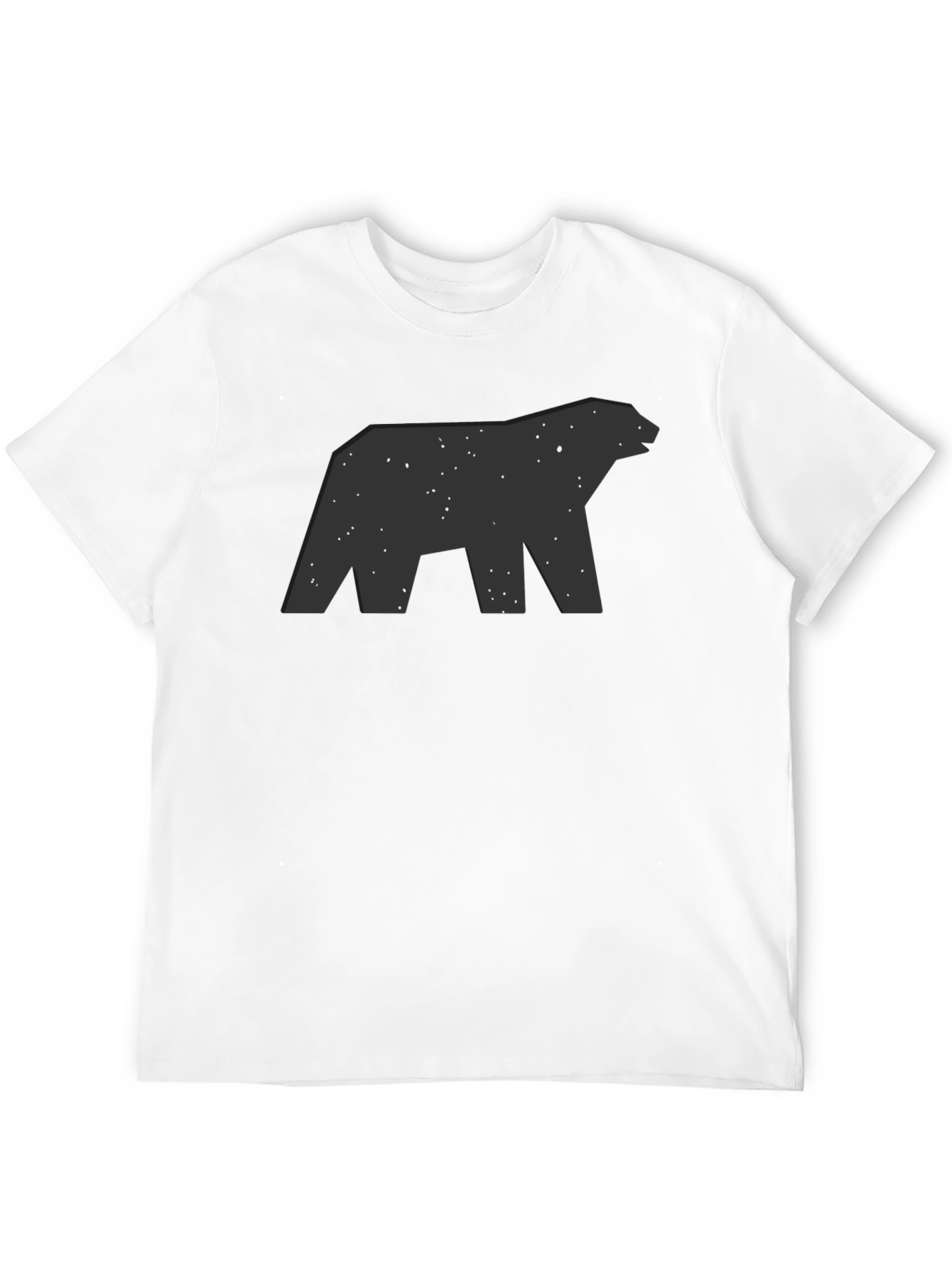 Geometric Bear Graphic Black T-Shirt