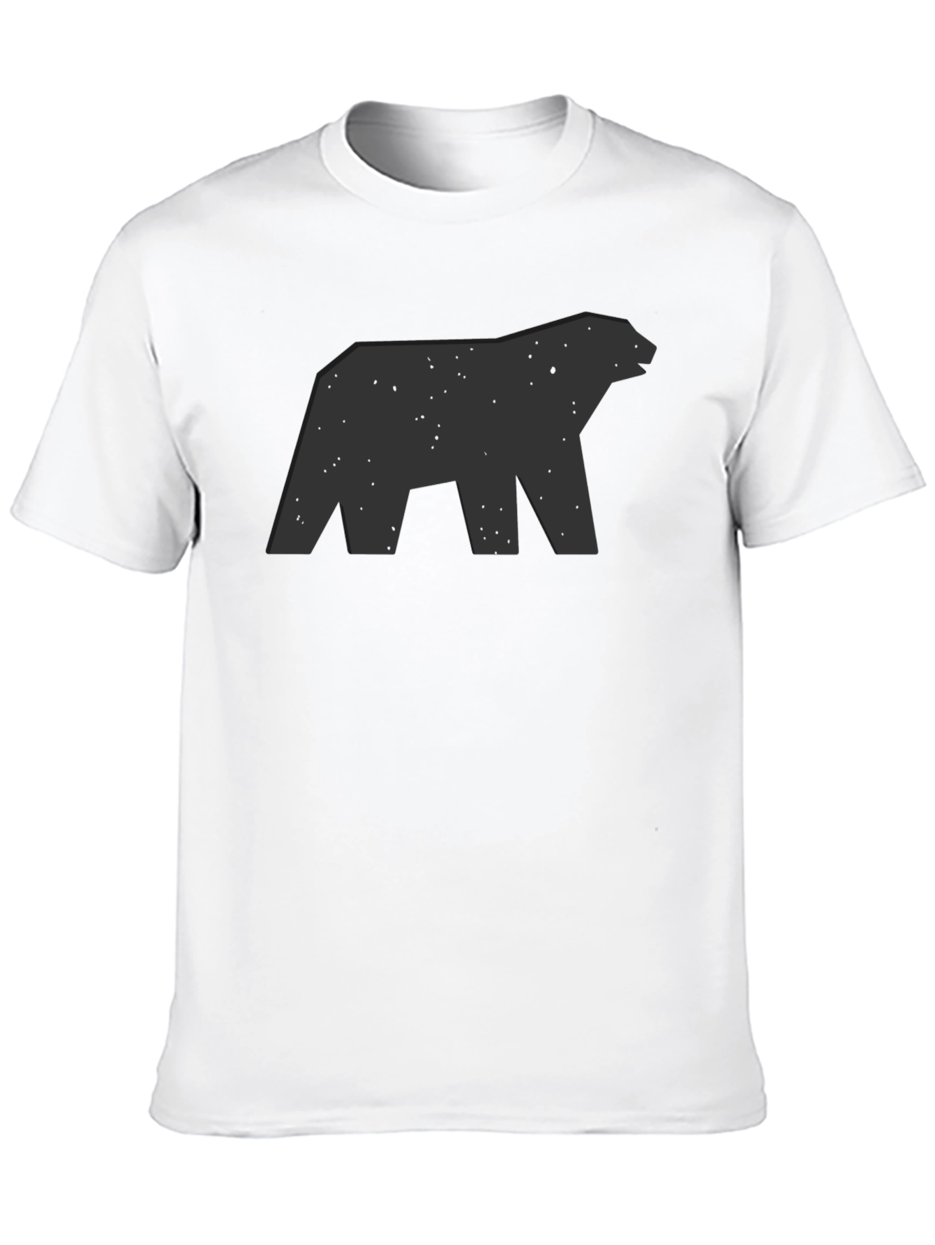 Geometric Bear Graphic Black T-Shirt