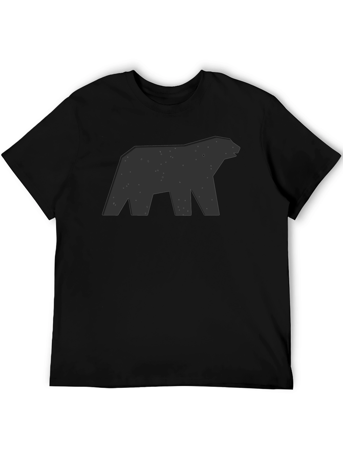 Geometric Bear Graphic Black T-Shirt