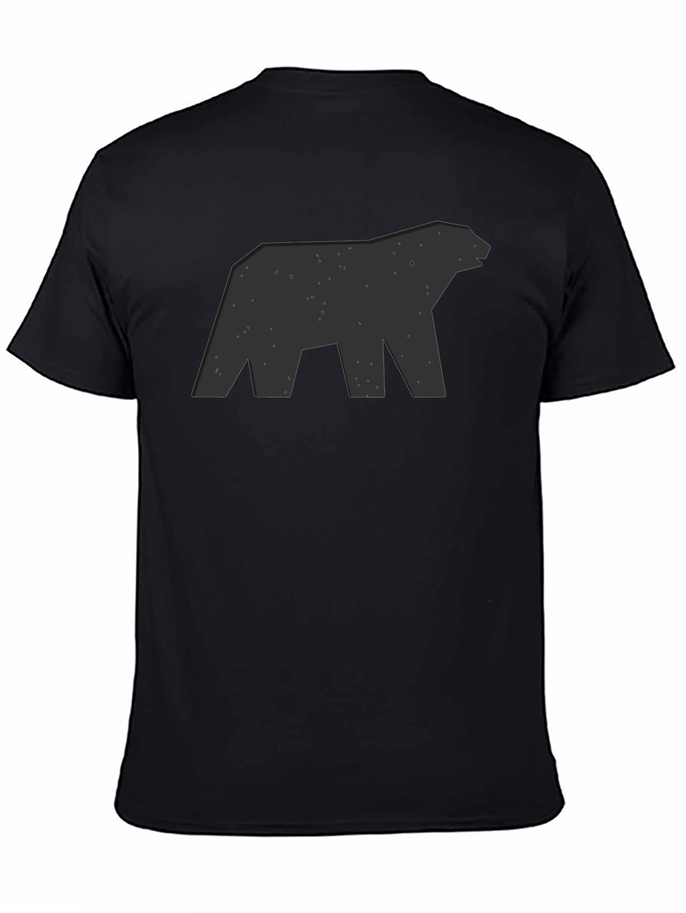 Geometric Bear Graphic Black T-Shirt