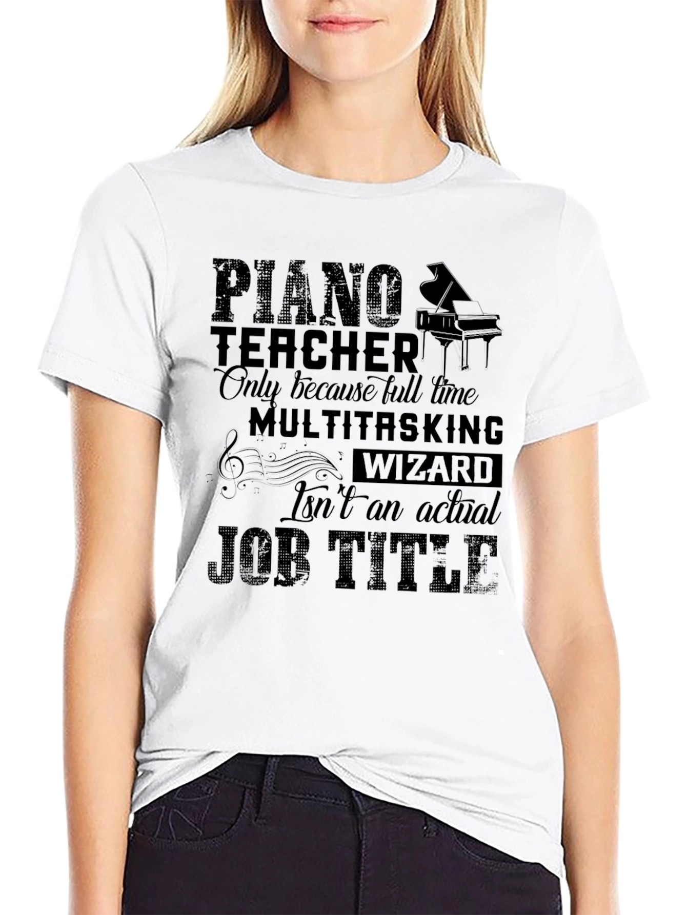Piano Teacher Multitasking Wizard Graphic T-Shirt