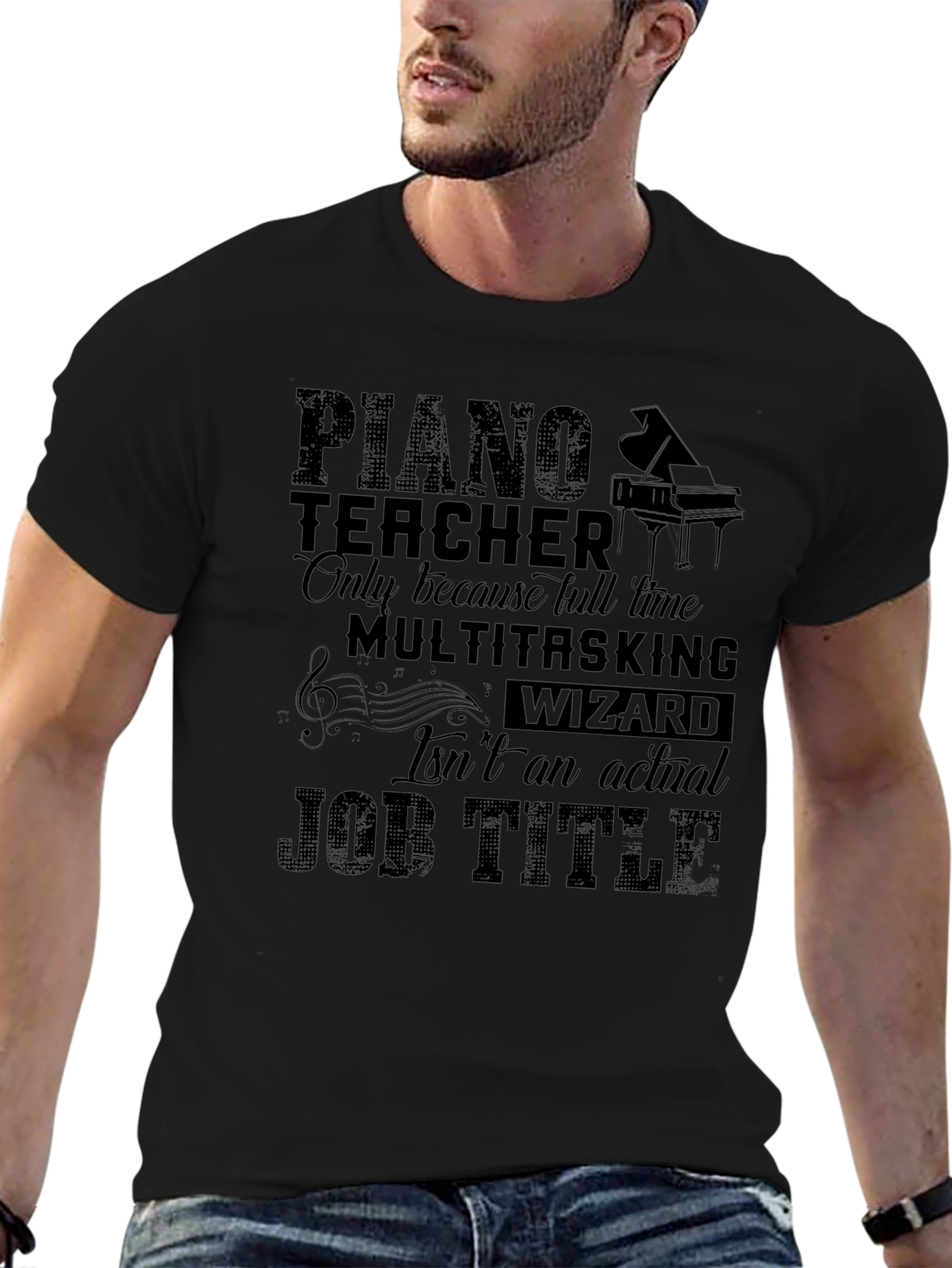Piano Teacher Multitasking Wizard Graphic T-Shirt