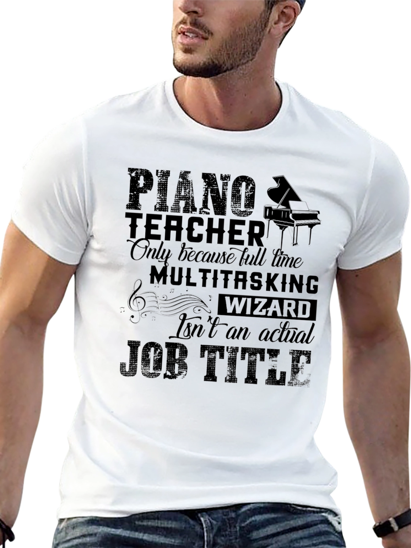 Piano Teacher Multitasking Wizard Graphic T-Shirt