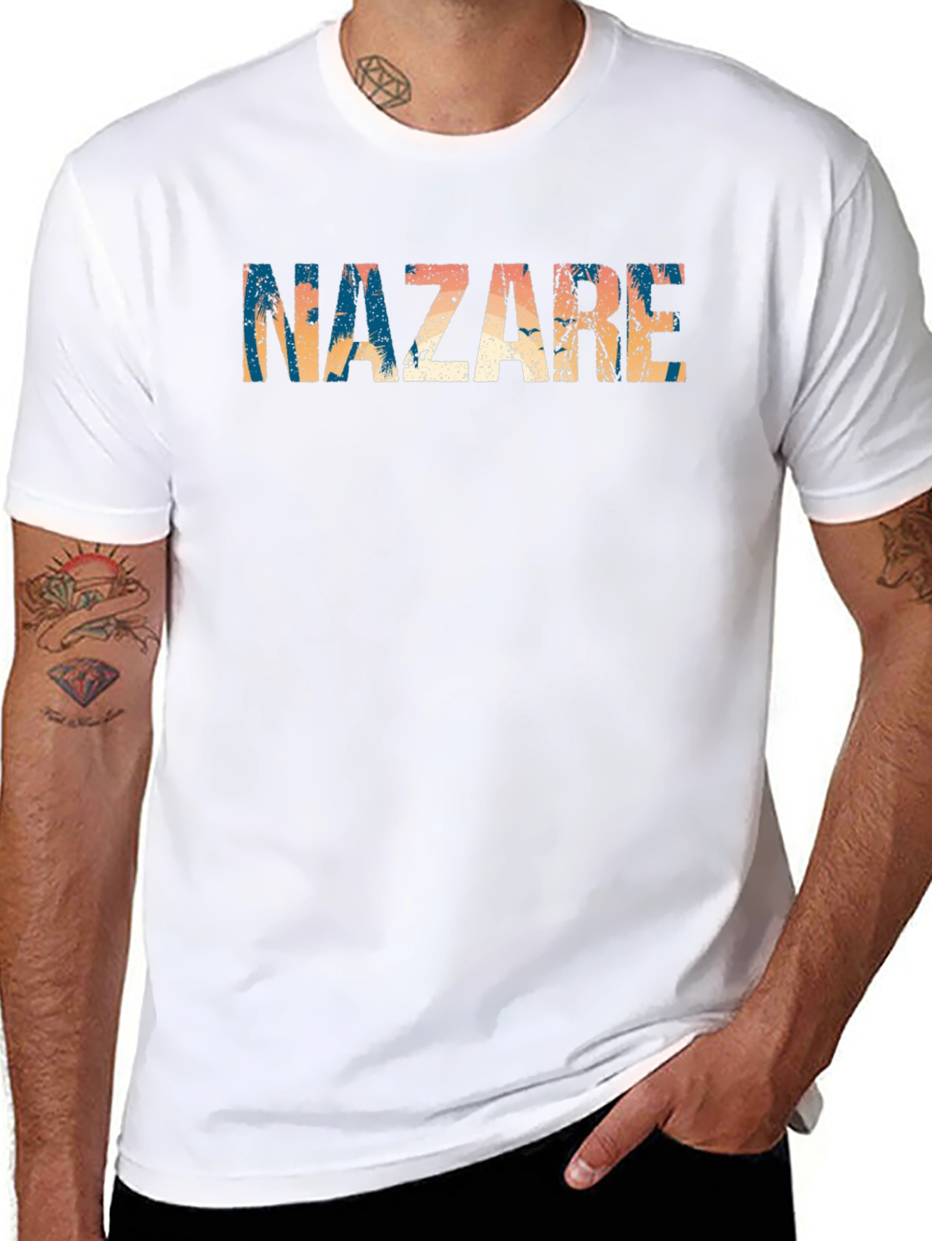Nazare Graphic Tee - Black Casual T-Shirt