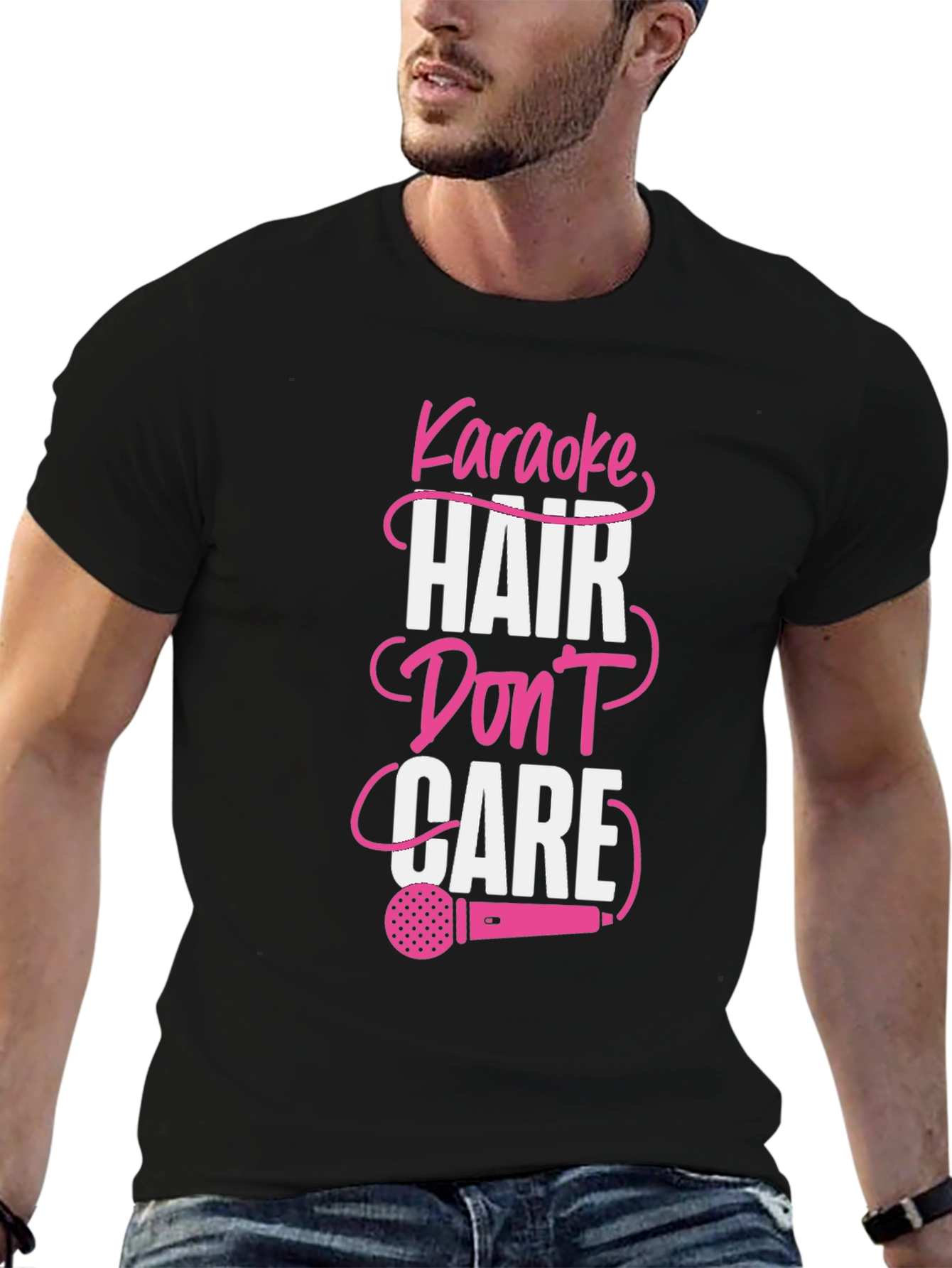 Karaoke Hair Dont Care Graphic Tee