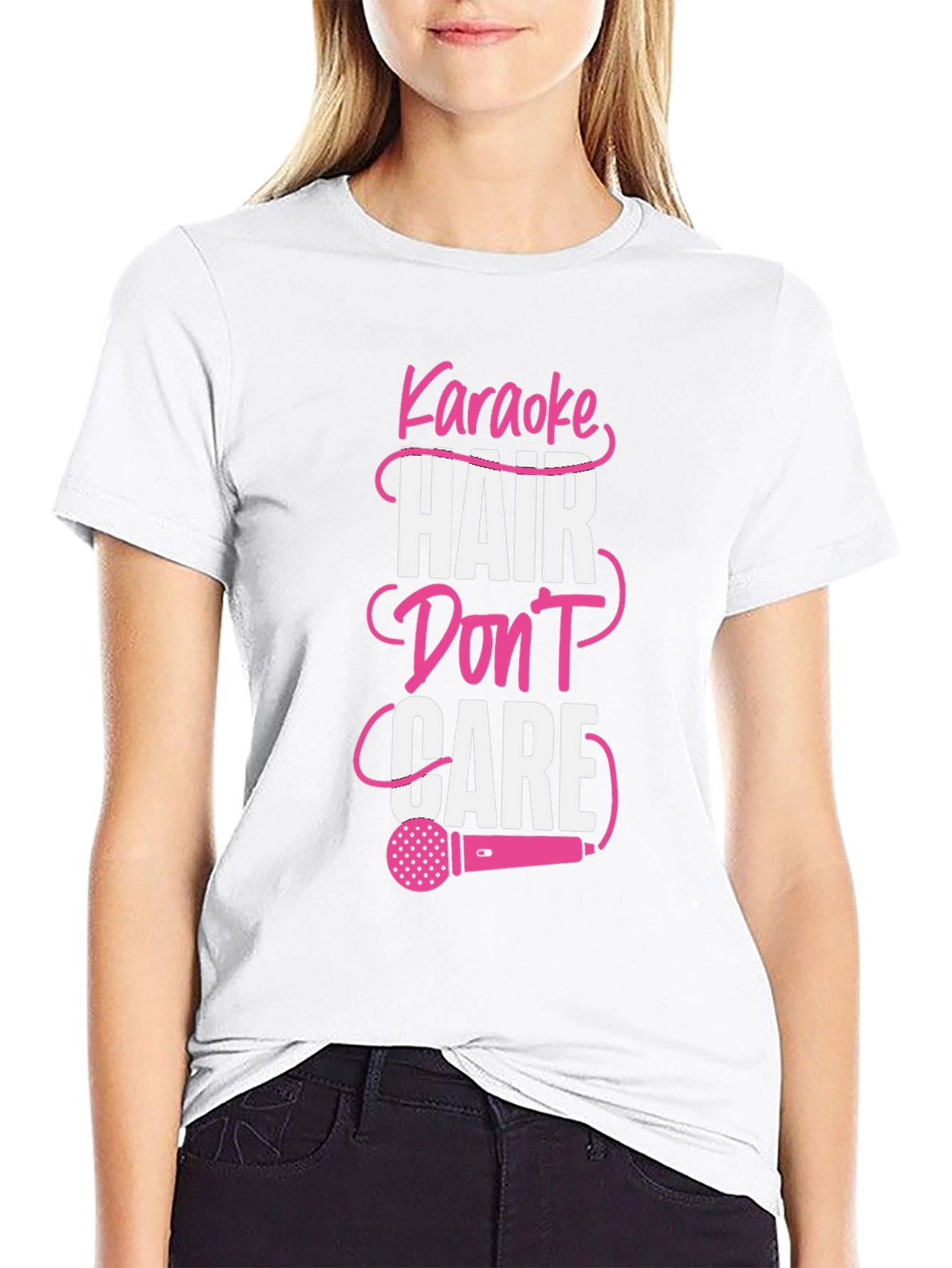 Karaoke Hair Dont Care Graphic Tee