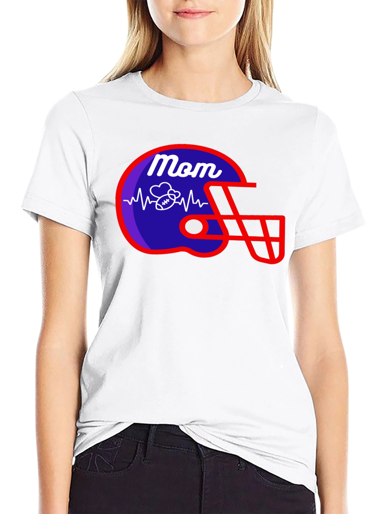 Mom Football Helmet T-Shirt