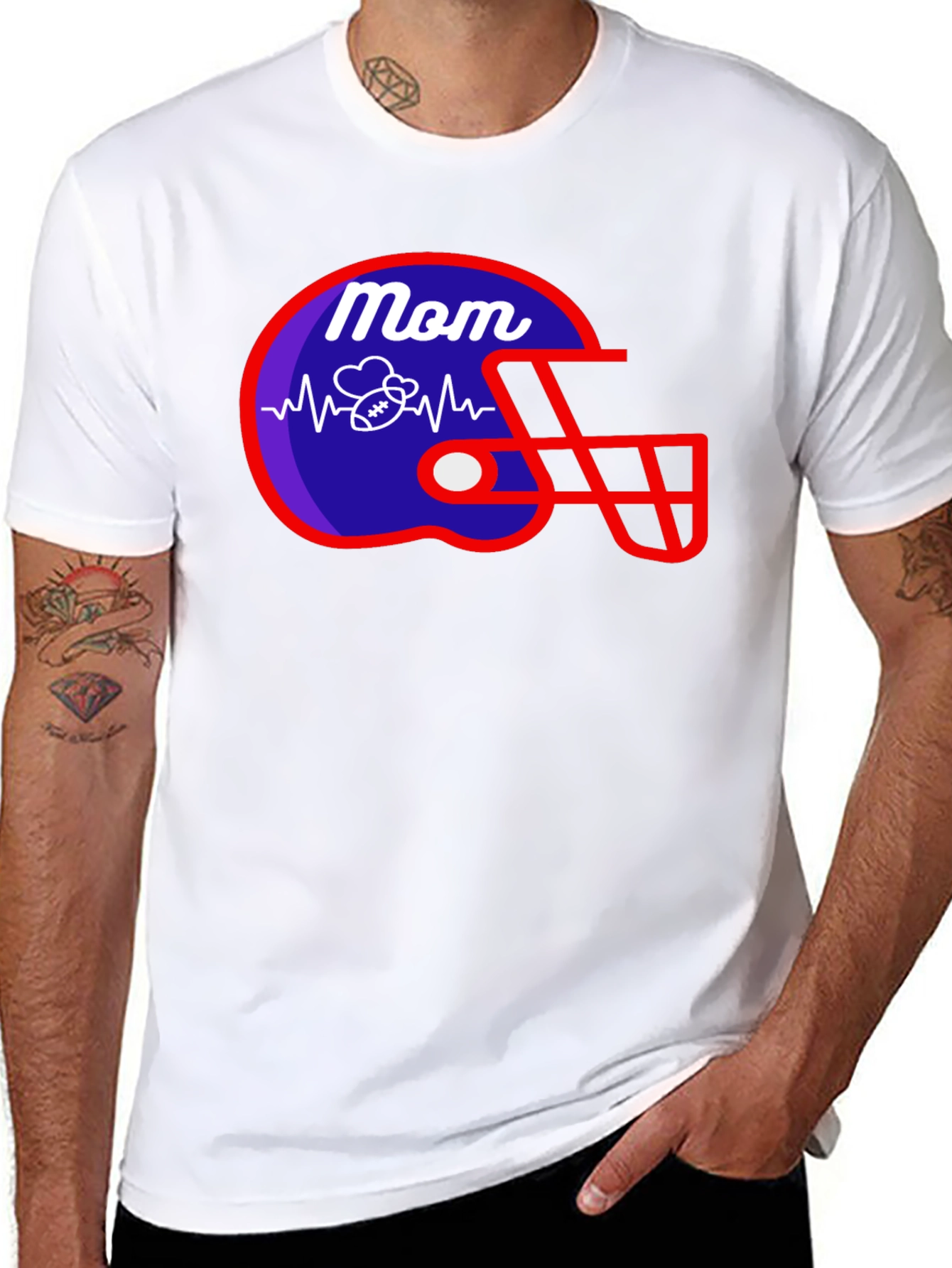 Mom Football Helmet T-Shirt