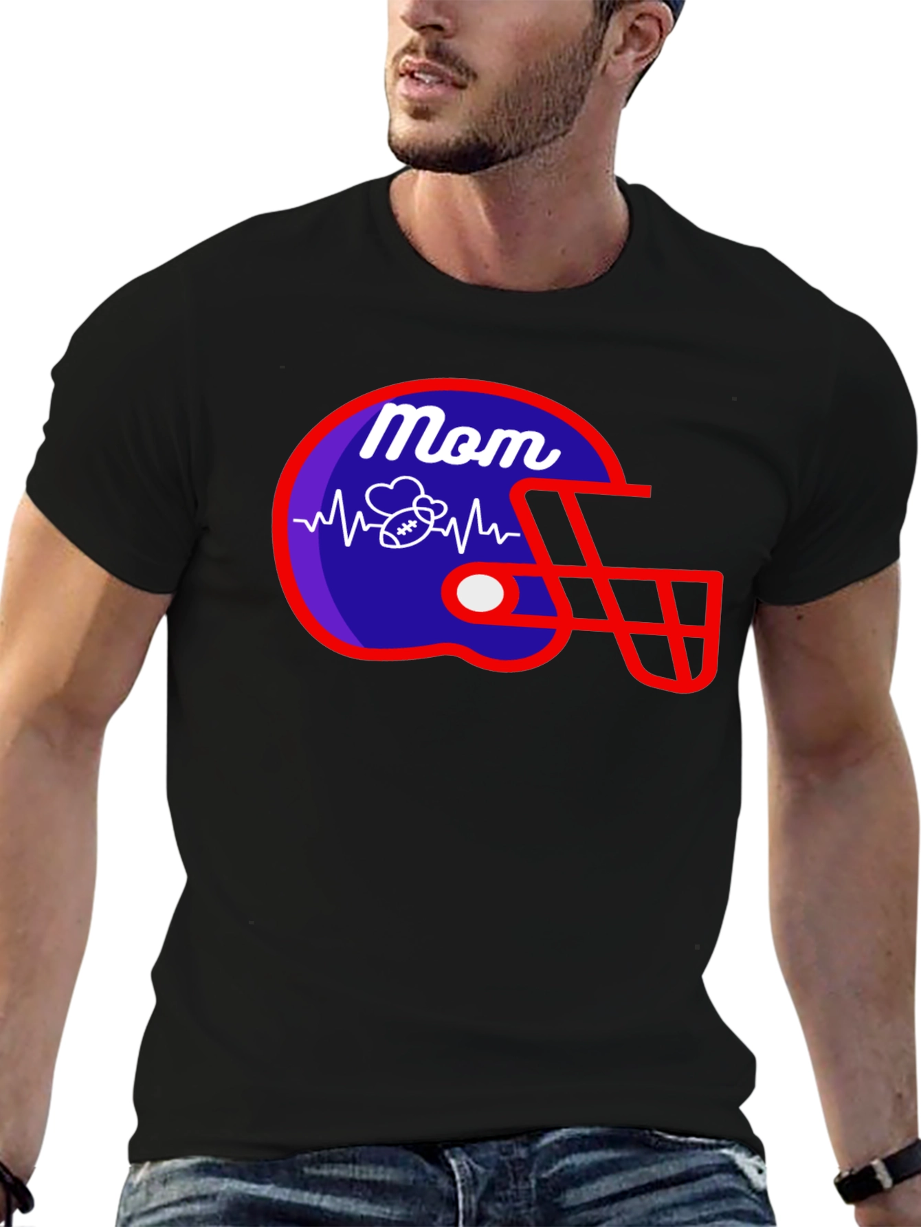 Mom Football Helmet T-Shirt