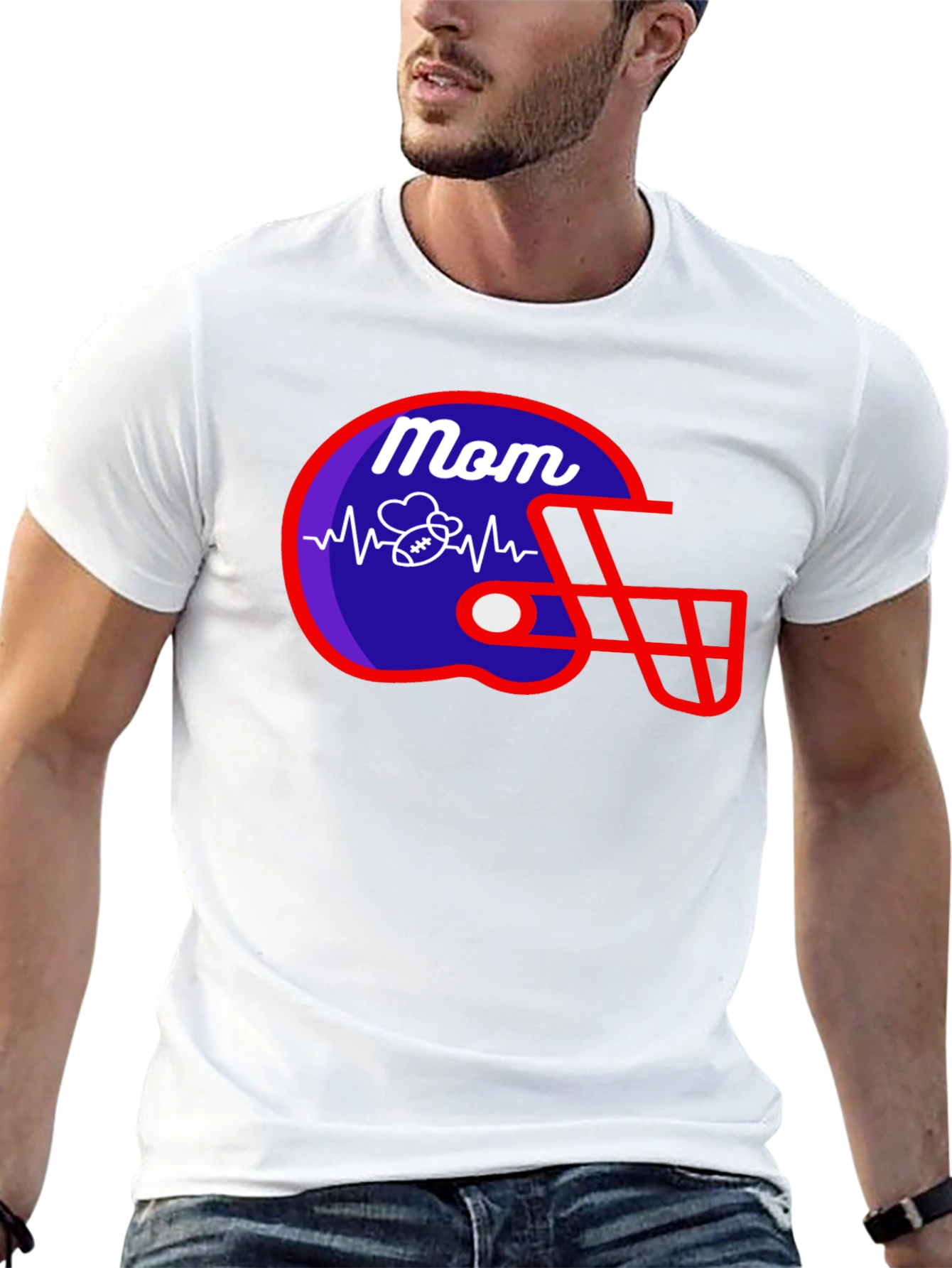 Mom Football Helmet T-Shirt