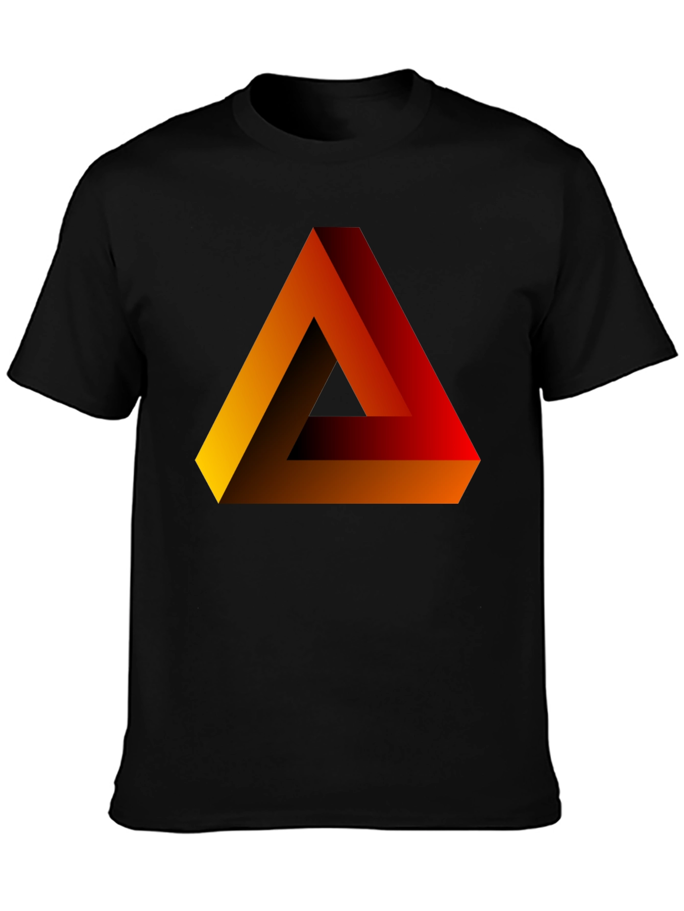 Impossible Triangle Graphic Tee - Black Cotton Shirt