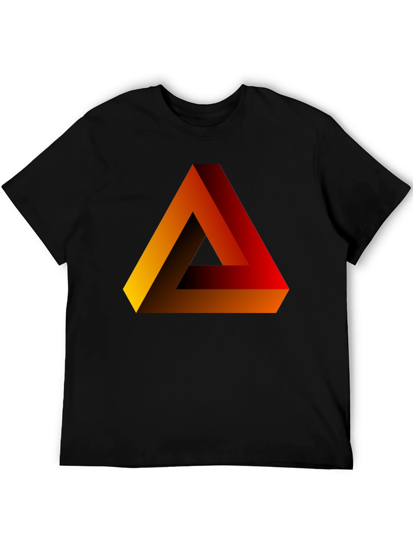 Impossible Triangle Graphic Tee - Black Cotton Shirt