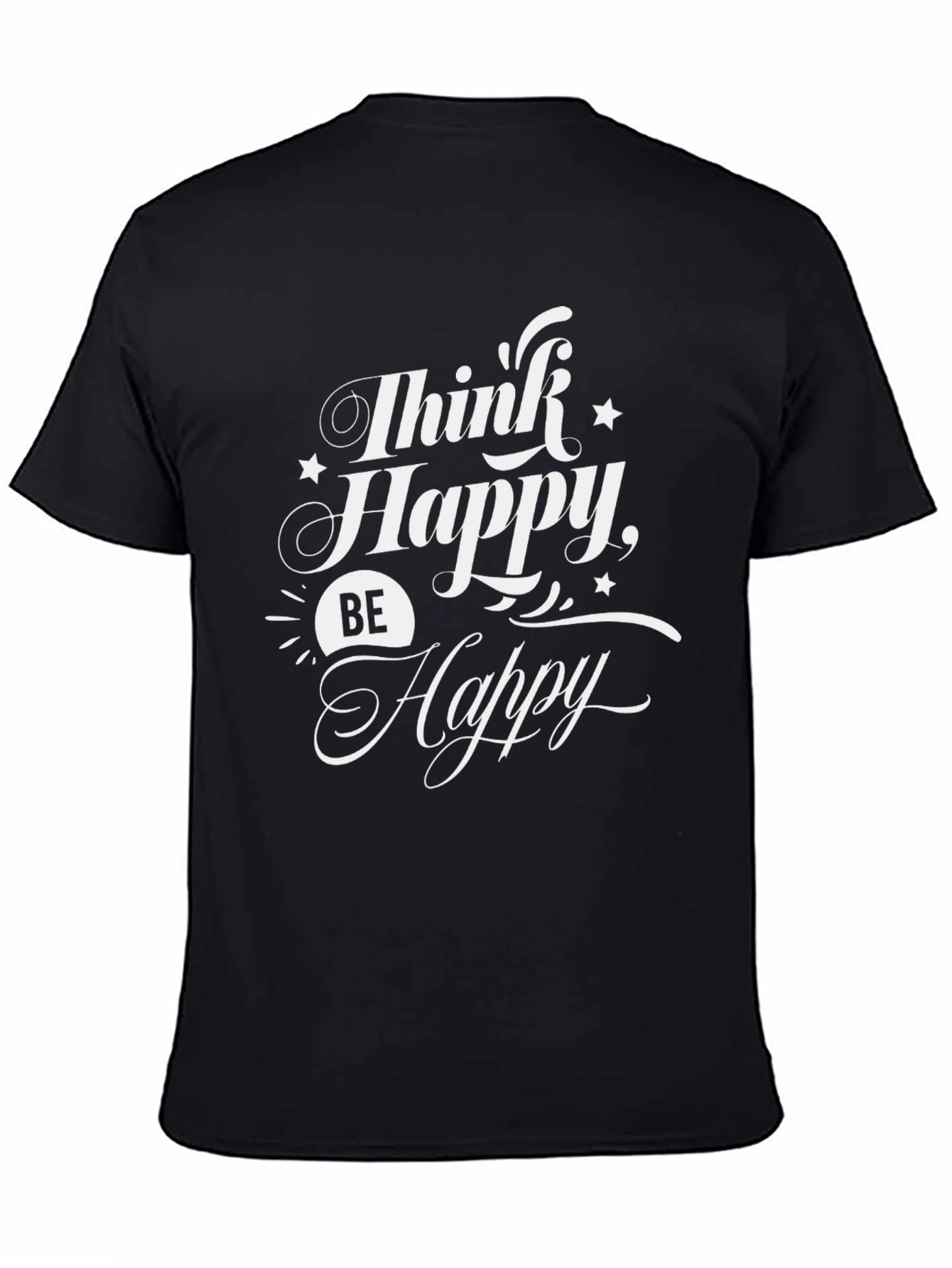 Think Happy Be Happy Graphic Tee Black